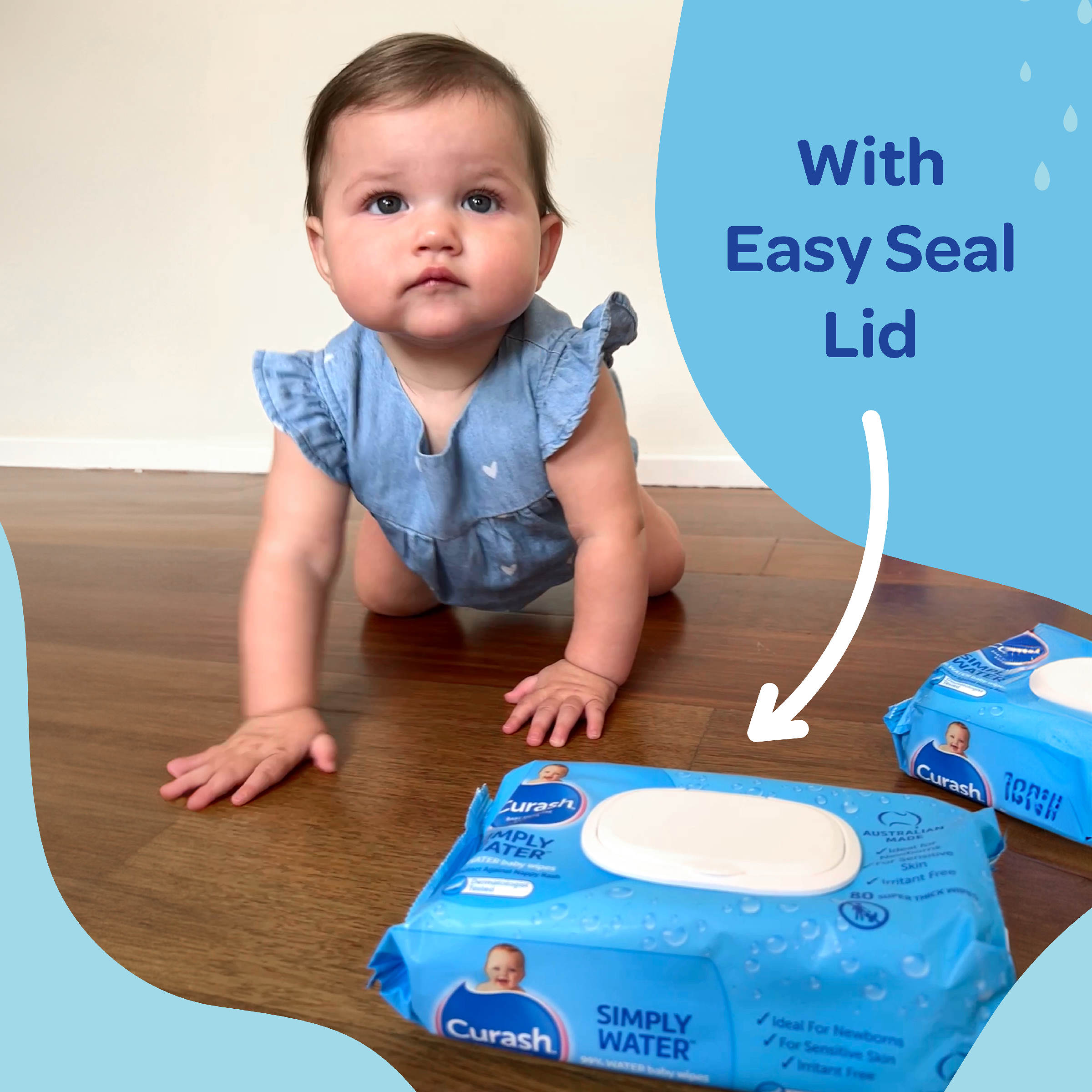 CURASH BABYCARE WIPES SIMPLY WATER 240 PACK - Image 9