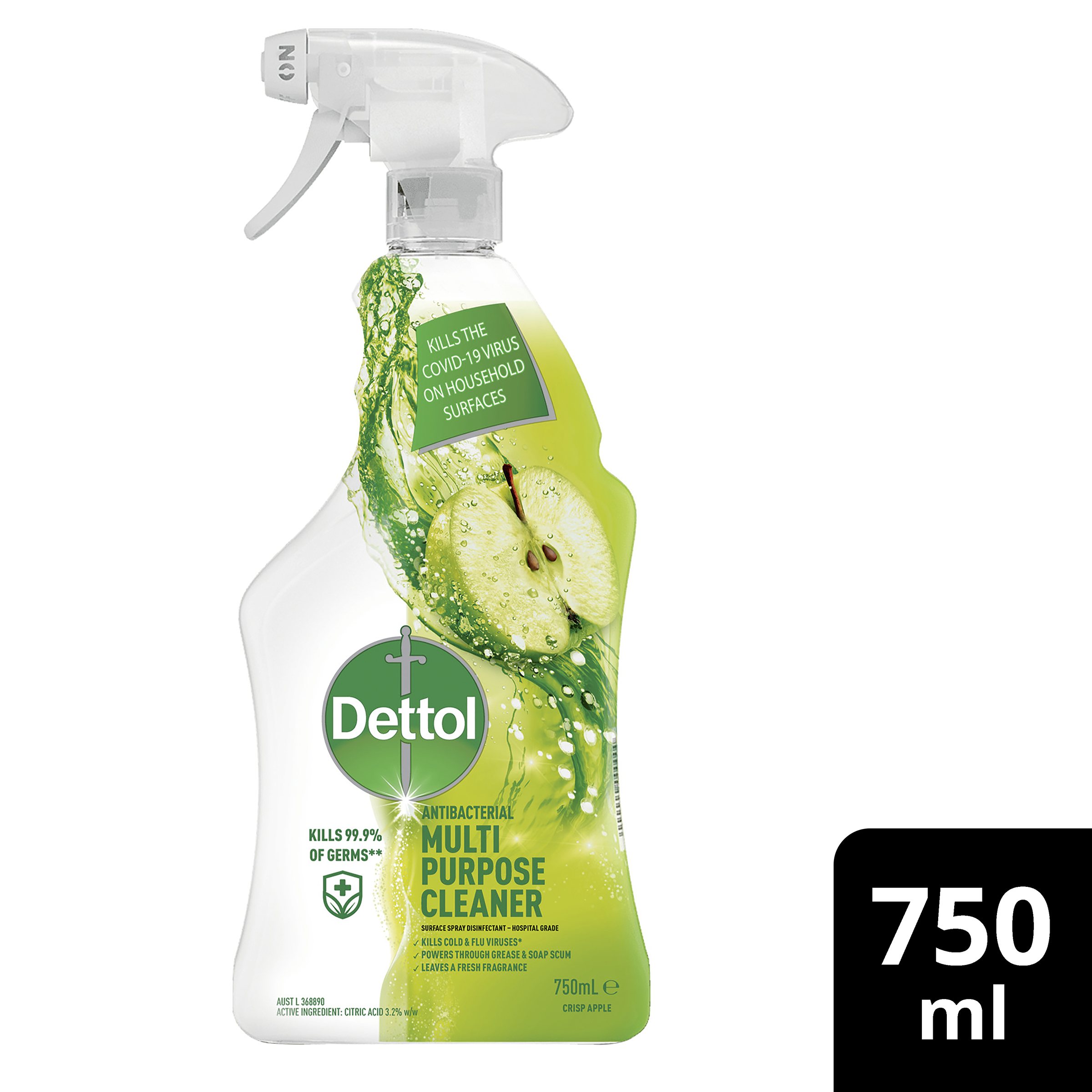 DETTOL MULTI PURPOSE SPRAY CRISP APPLE BURST 750ML - Image 7