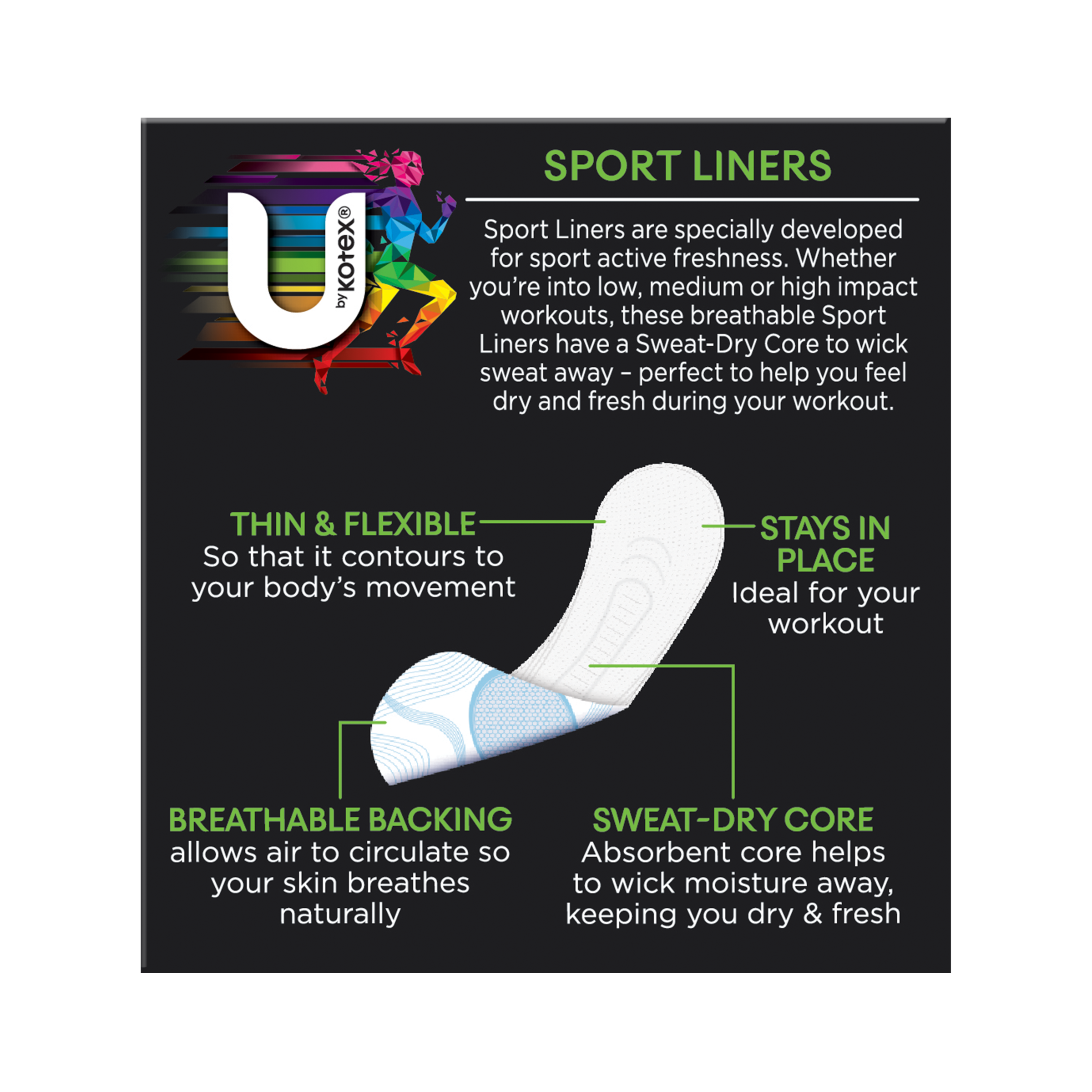 U BY KOTEX LINER SPORT 30 PACK - Image 3