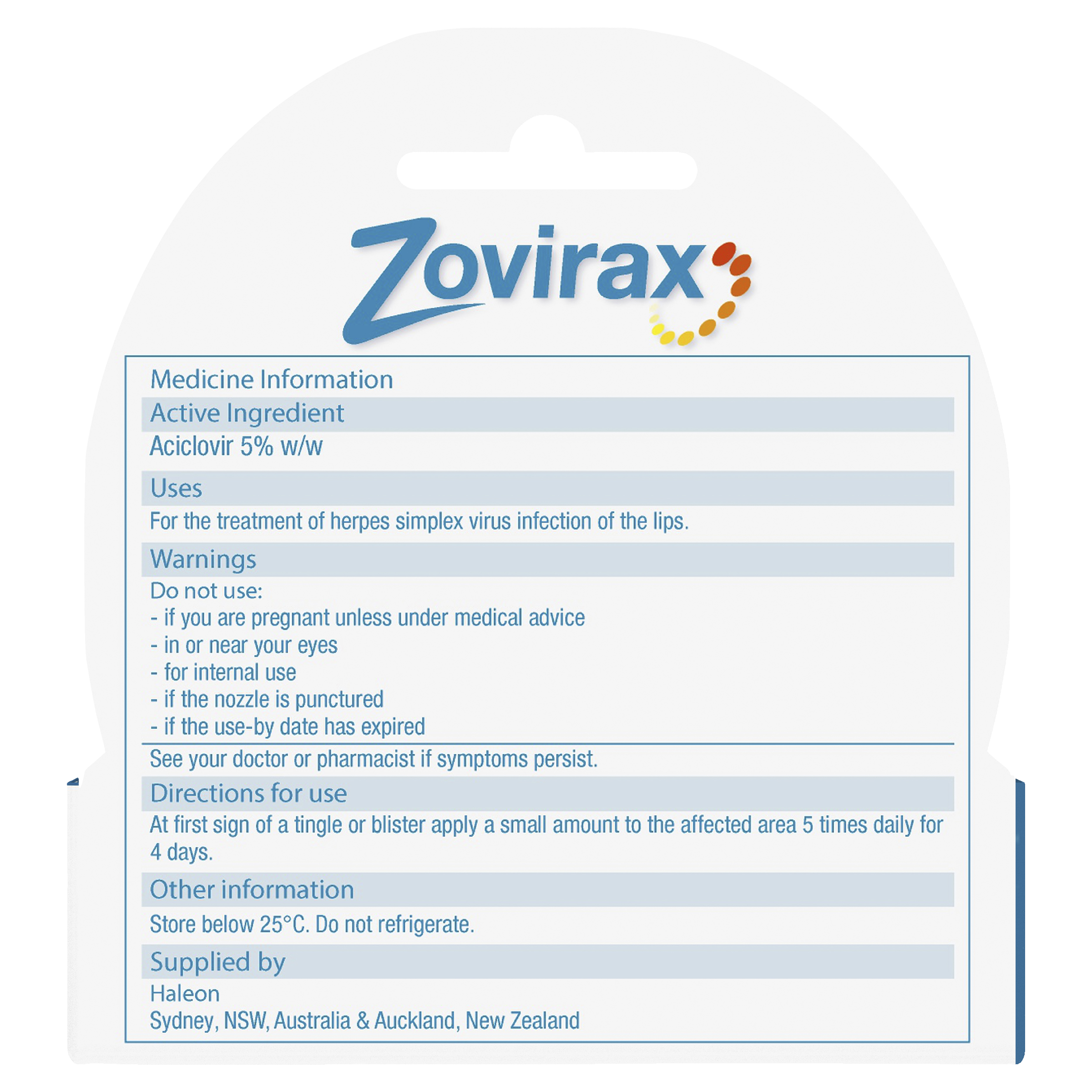 ZOVIRAX COLD SORE TUBE 2G - Image 4