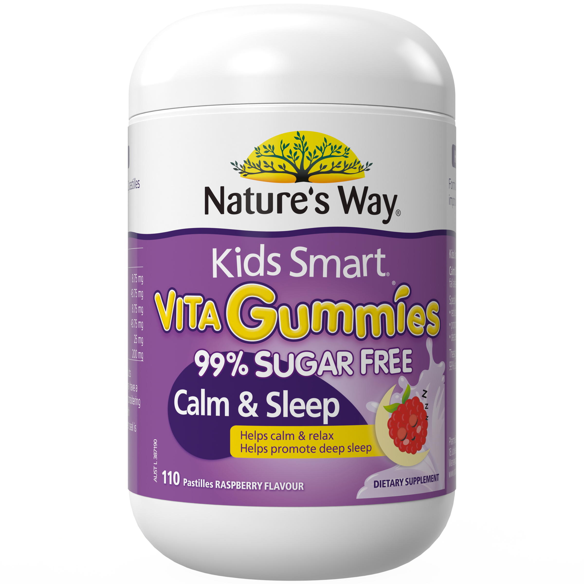 NATURES WAY KID SMART VITA GUMMIES CALM & SLEEP 99% SUGAR FREE 50 PASTILLES