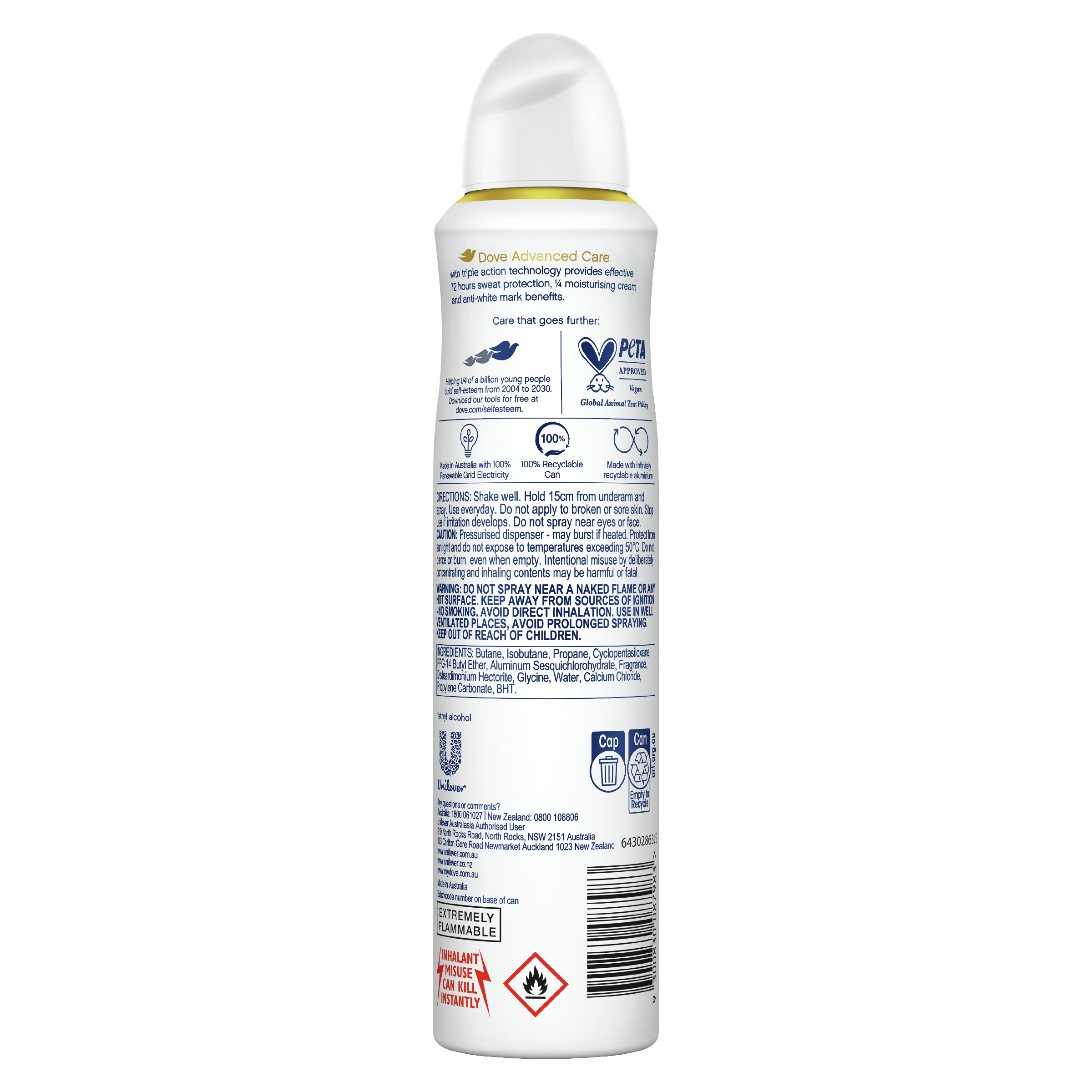 DOVE WOMEN ANTIPERSPIRANT ADVANCED INVISIBLE DRY 250ML - Image 2