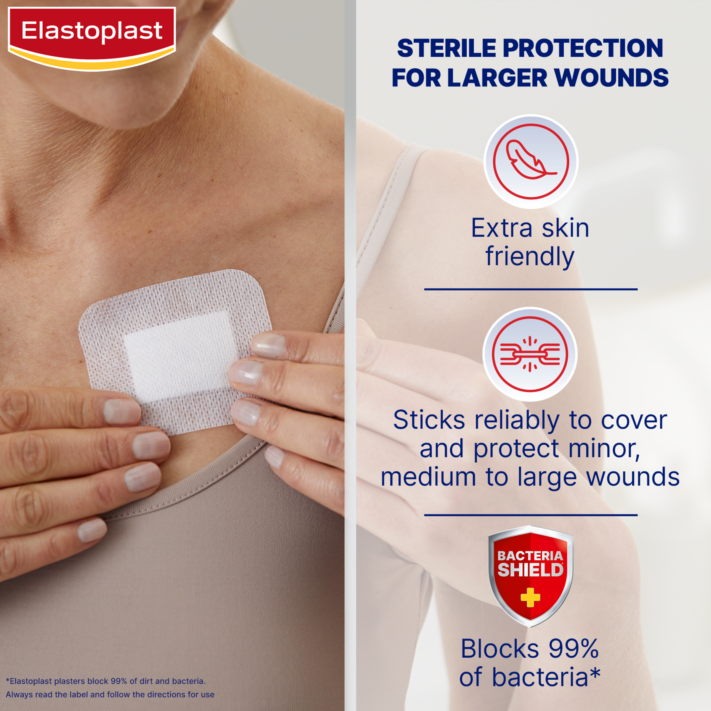 ELASTOPLAST SENSITIVE XL DRESSING 6CM X 7CM 5 PACK - Image 4