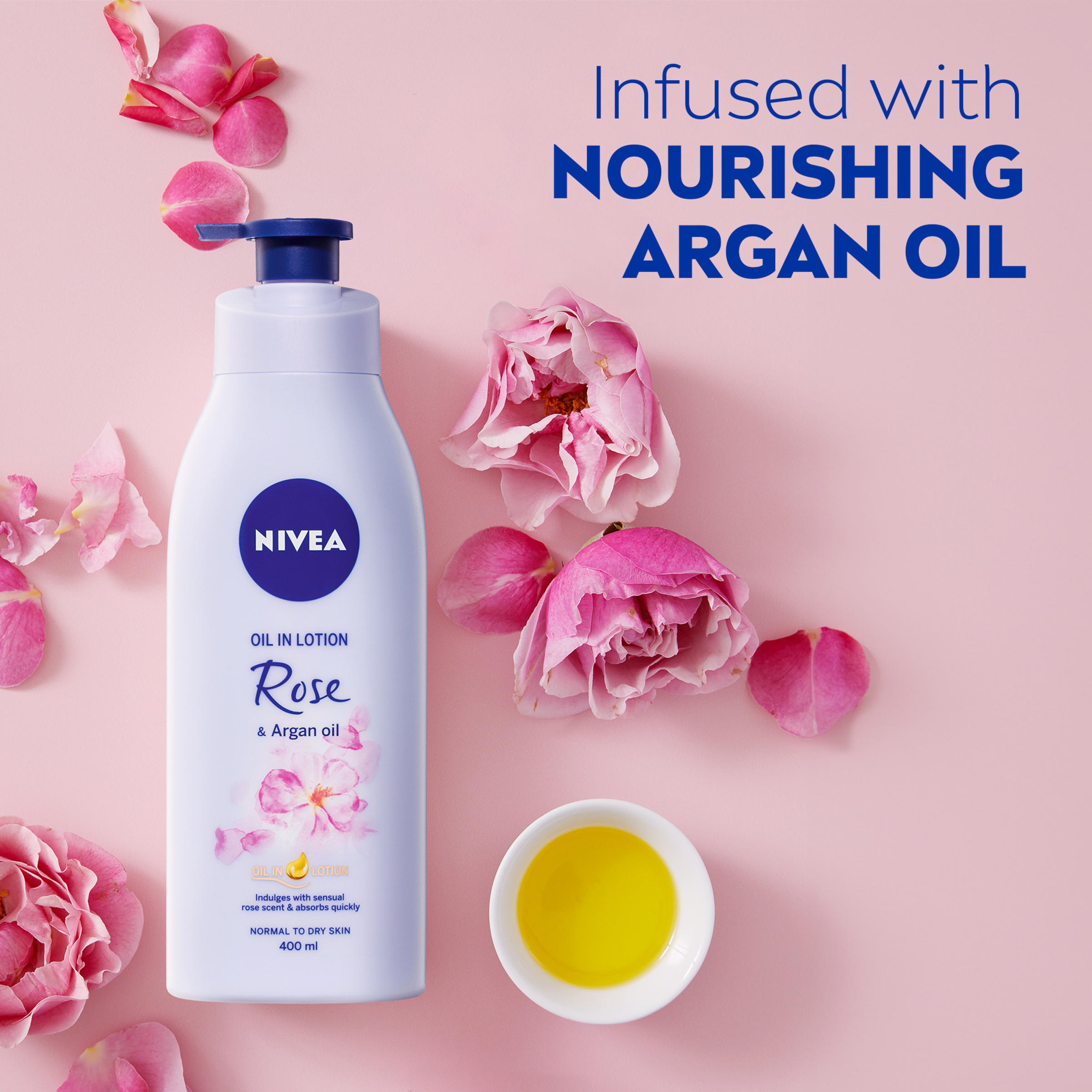 NIVEA ROSE & ARGAN OIL BODY LOTION 400ML - Image 6