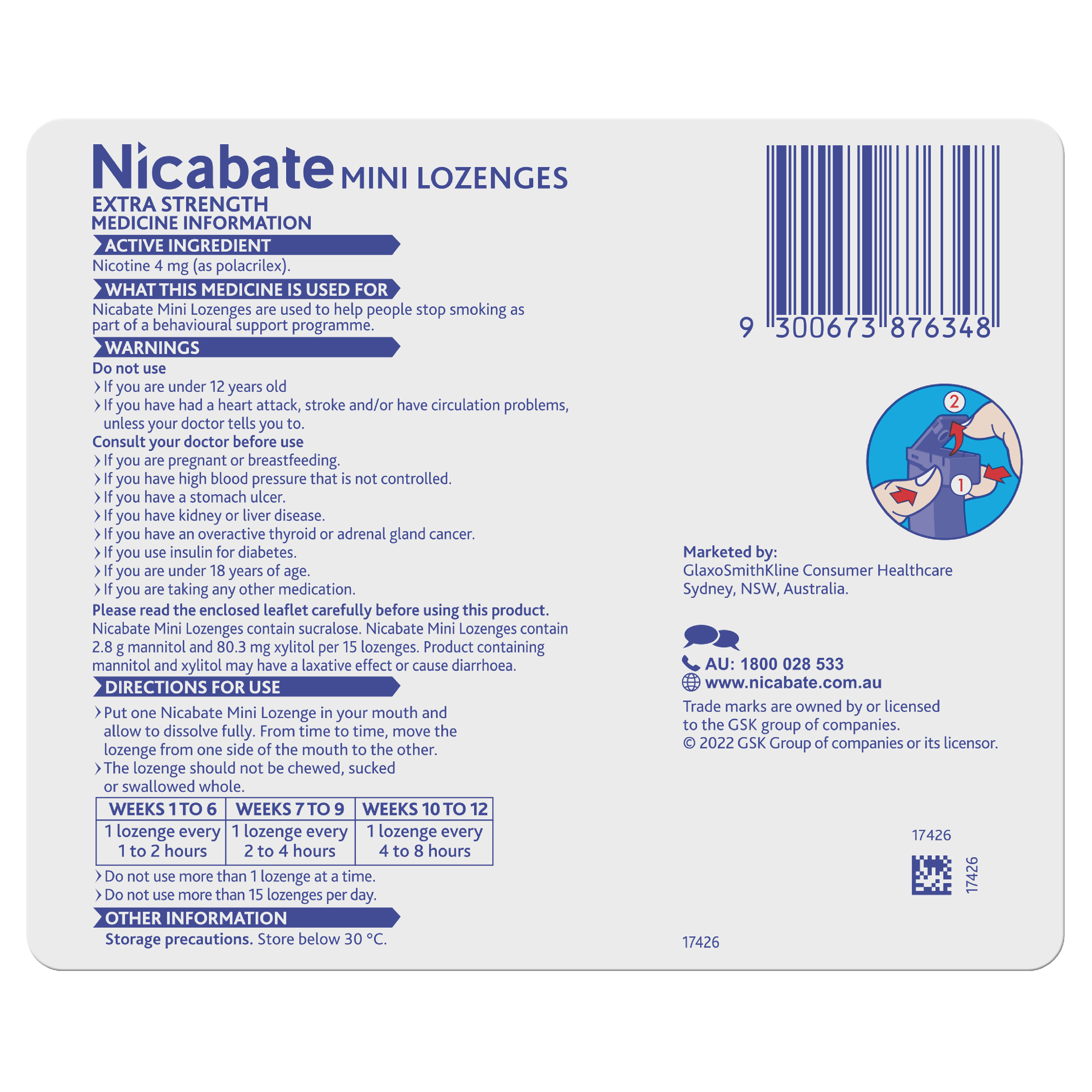 NICABATE MINIS 4MG LOZENGES 60 PACK - Image 2