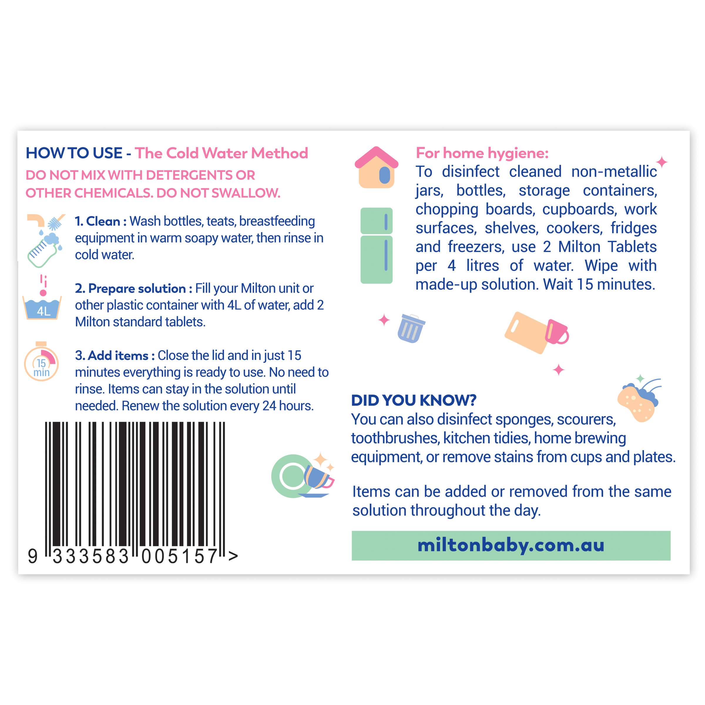 MILTON ANTIBACTERIAL 30 TABLETS - Image 4