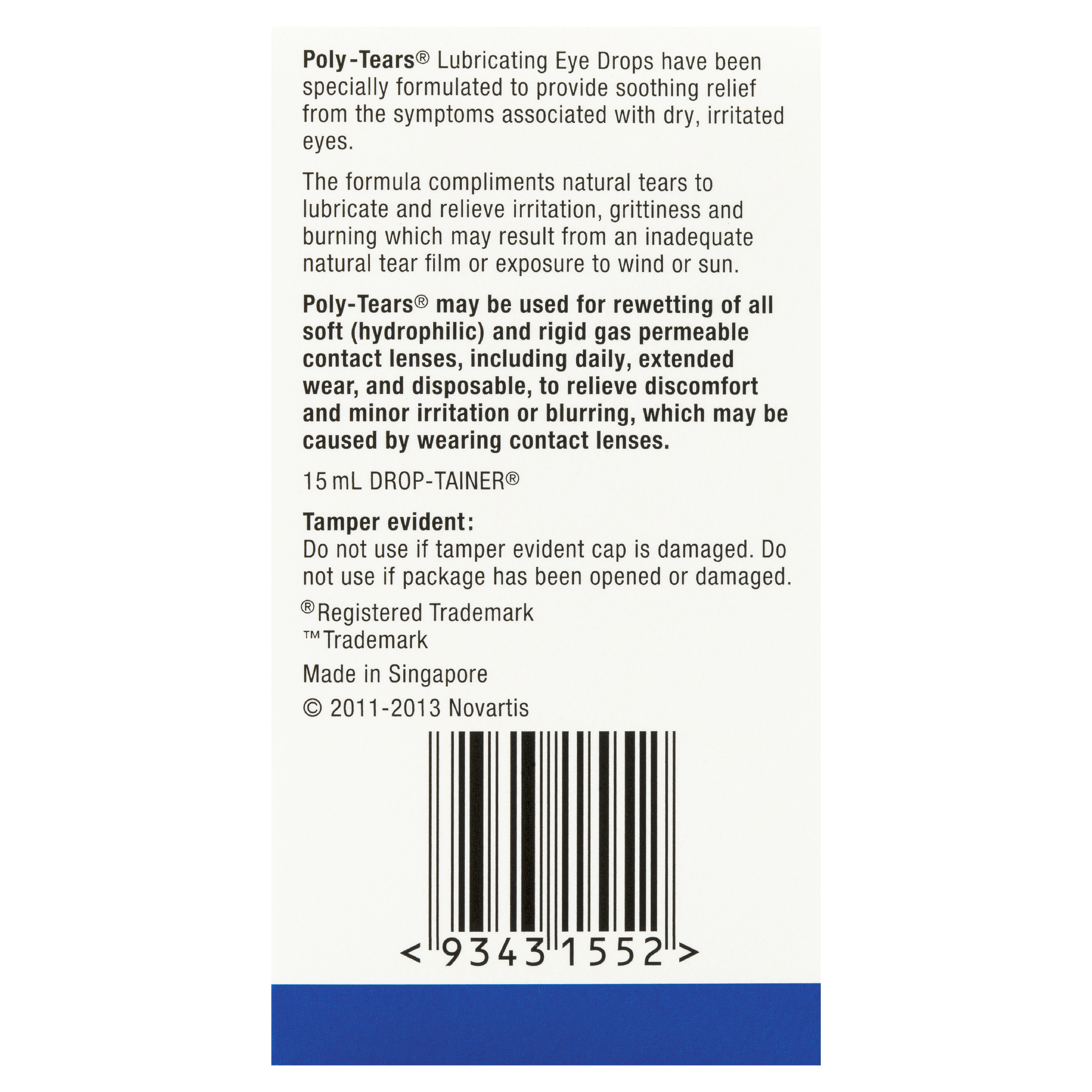 POLY-TEARS LUBRICANT EYE DROPS 15ML - Image 4