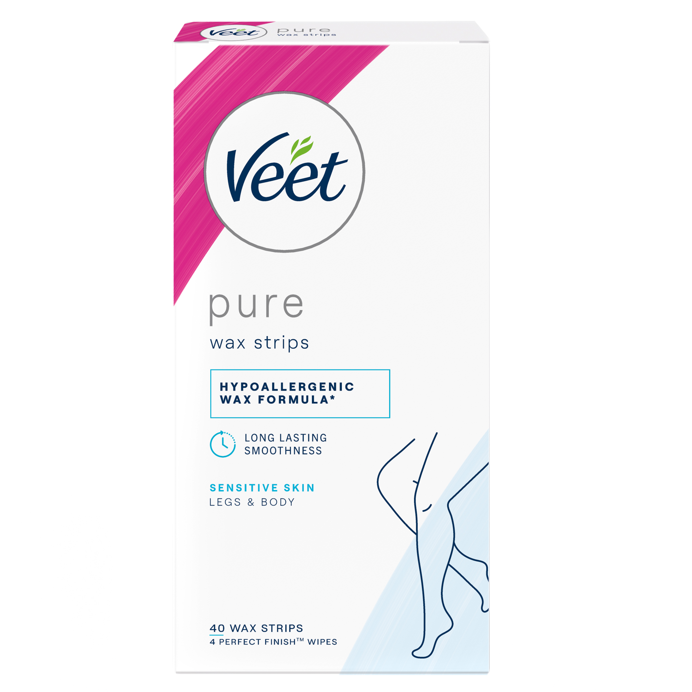 VEET PURE COLD WAX STRIPS LEGS & BODY SENSITIVE SKIN 40 PACK - Image 5