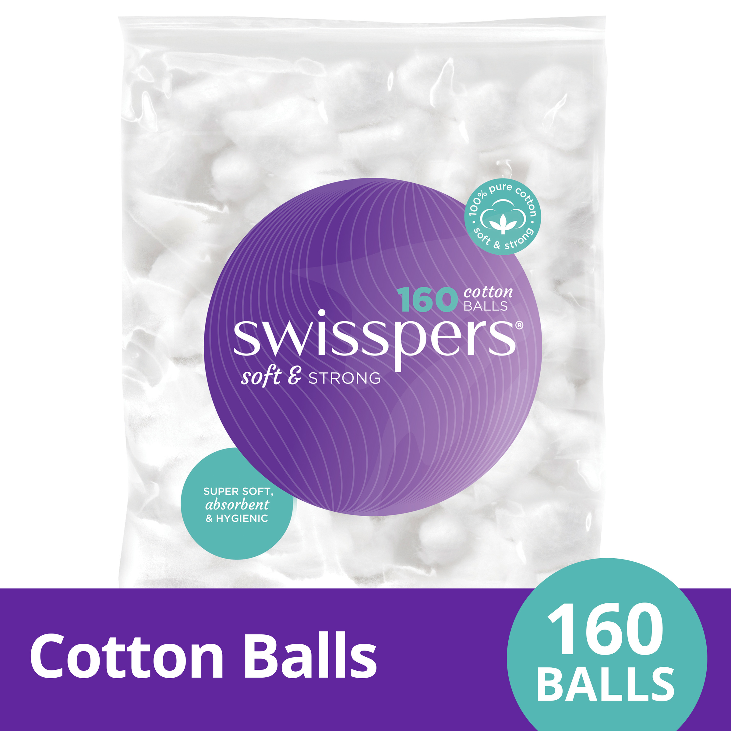 SWISSPERS COTTON WOOL BALLS 160 PACK - Image 3