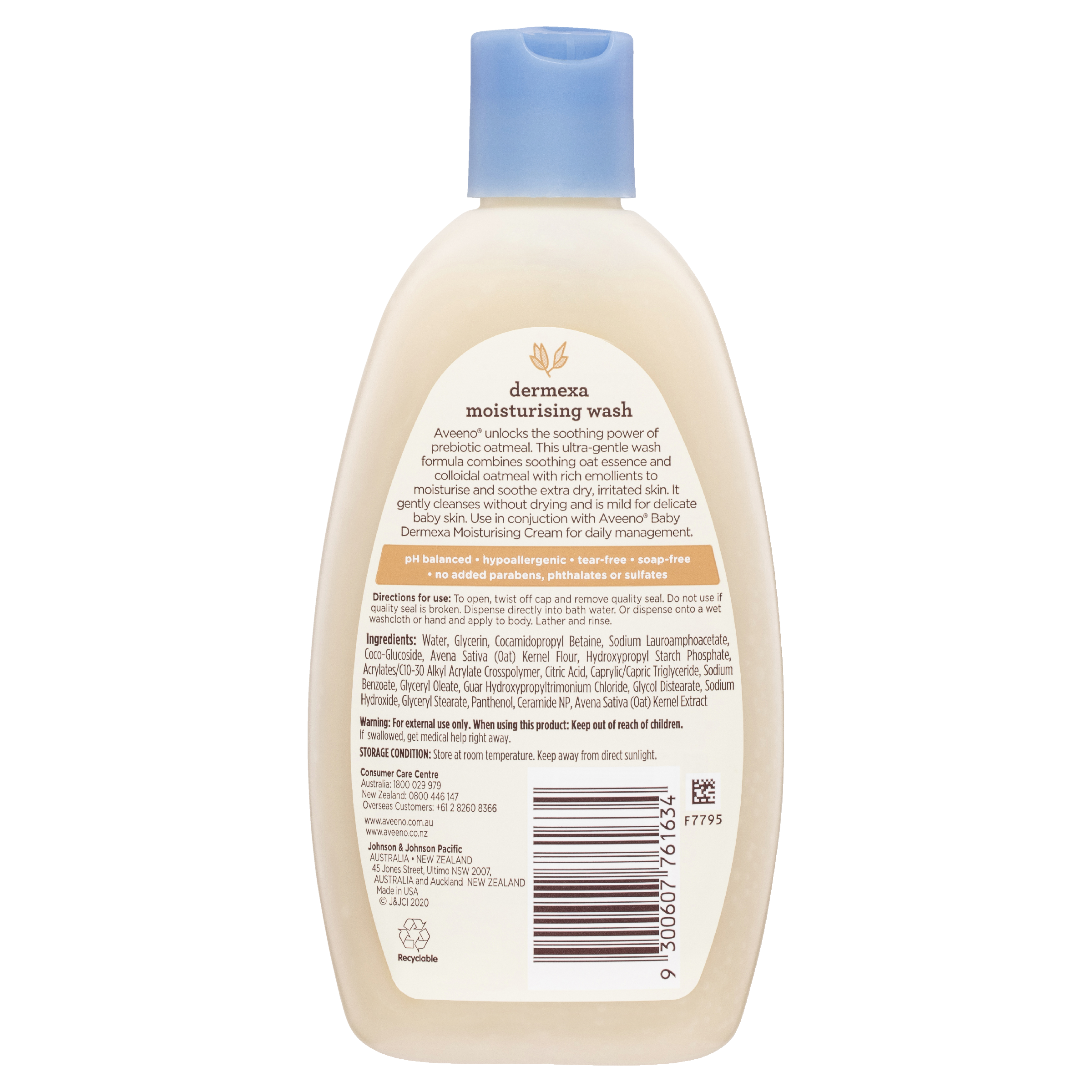 AVEENO BABY DERMEXA MOISTURISING BODY WASH 236ML - Image 2