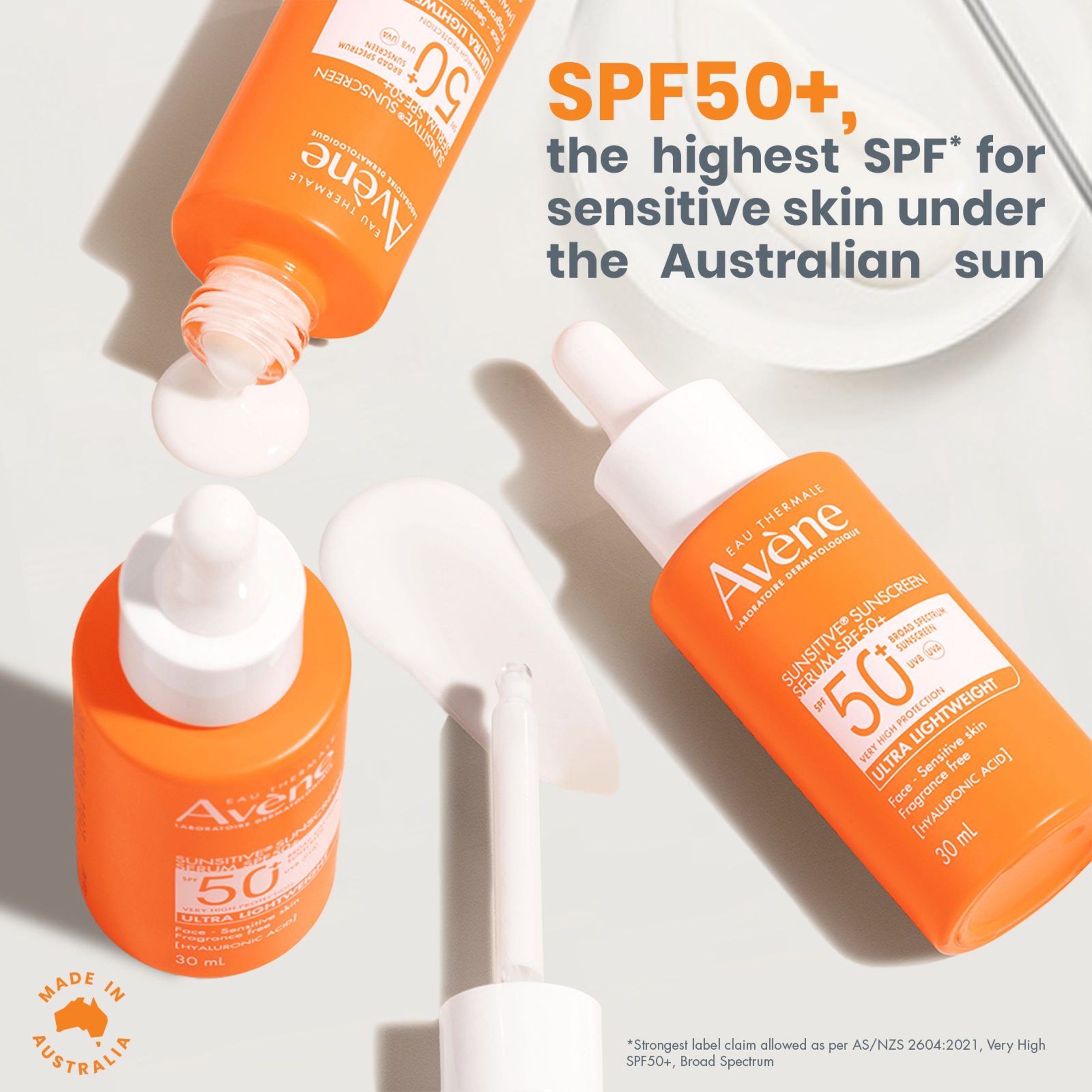 AVENE SUNSITIVE SUNSCREEN SERUM SPF 50+ FLUID 30ML - Image 4