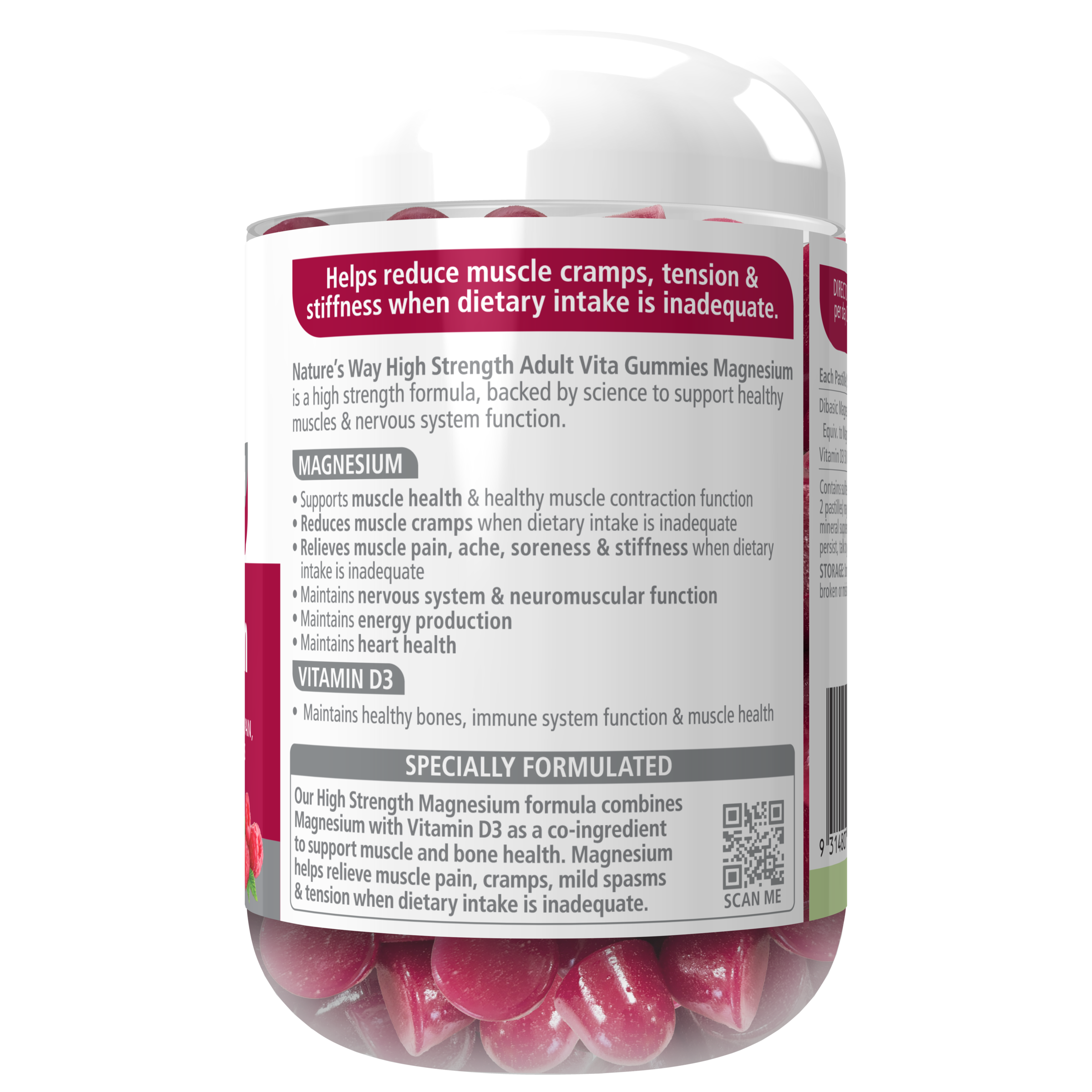 NATURES WAY EXTRA STRENGTH MAGNESIUM 60 GUMMIES - Image 2