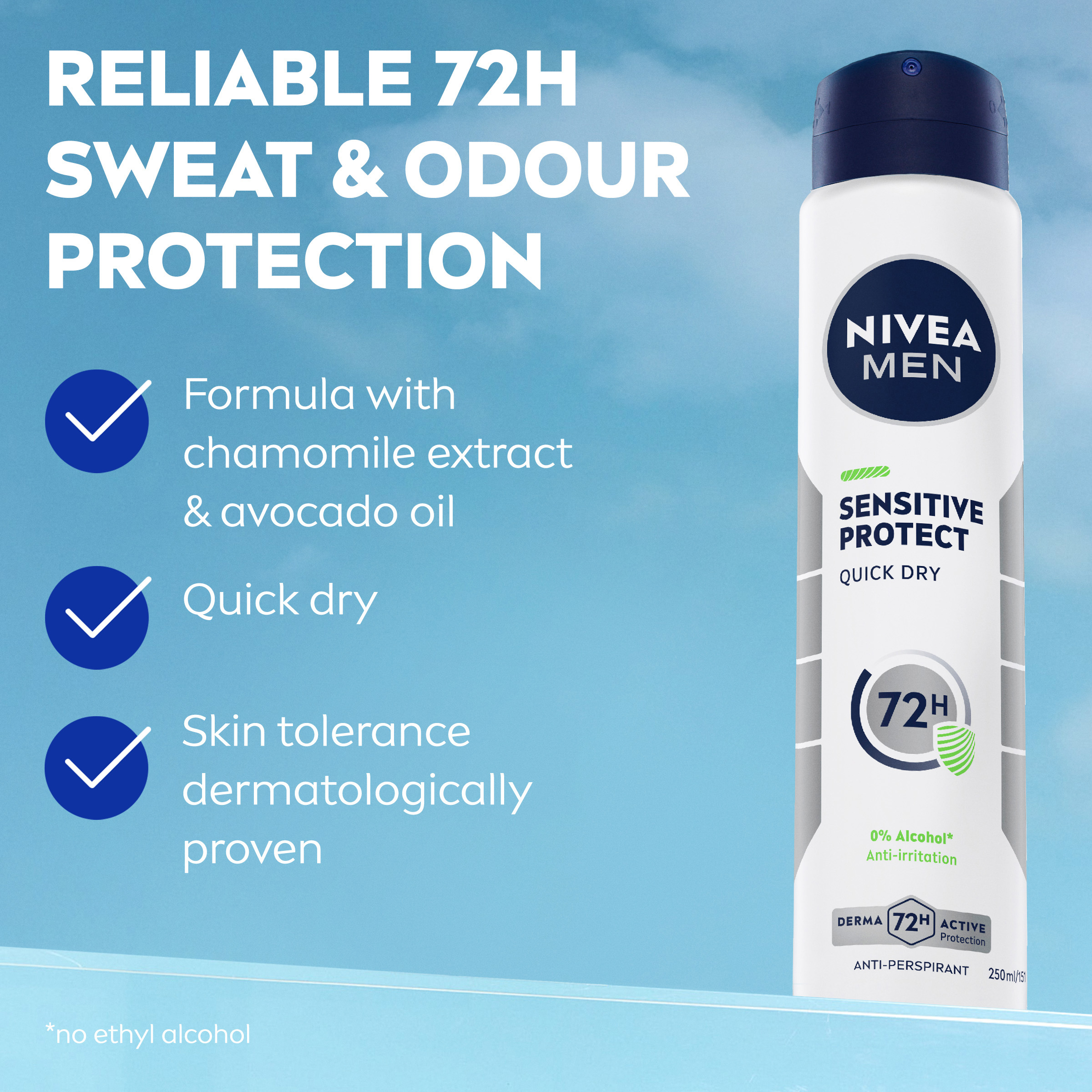 NIVEA MEN ANTIPERSPIRANT SENSITIVE PROTECT 48H 250ML - Image 4
