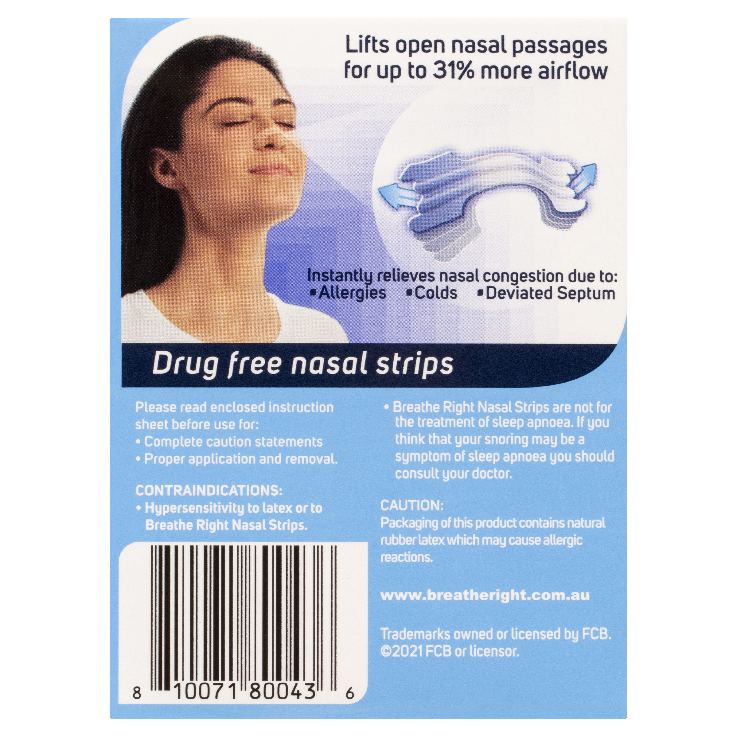 BREATHE RIGHT NASAL STRIPS CLEAR LARGE 30 PACK - Image 4