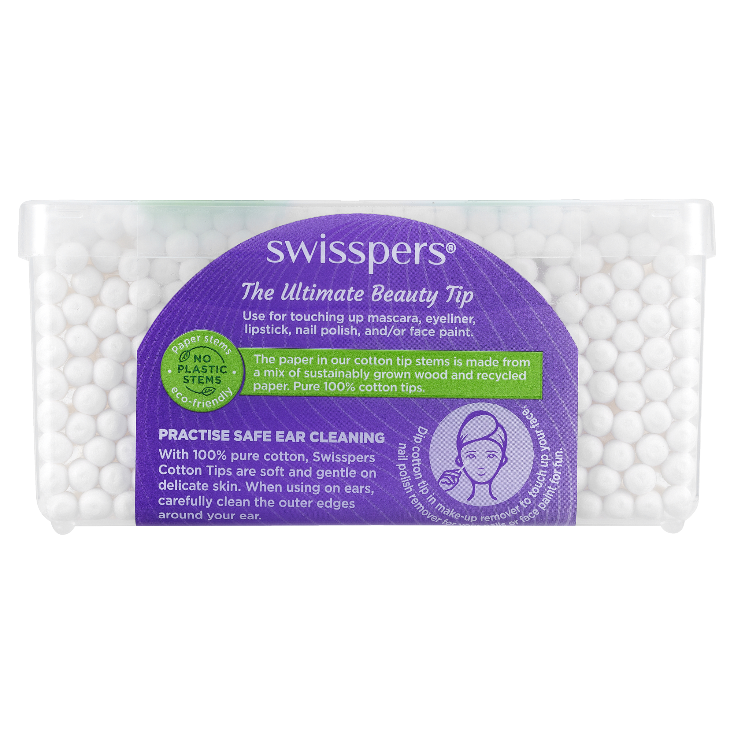 SWISSPERS COTTON TIPS PAPER STEMS 240 PACK - Image 3