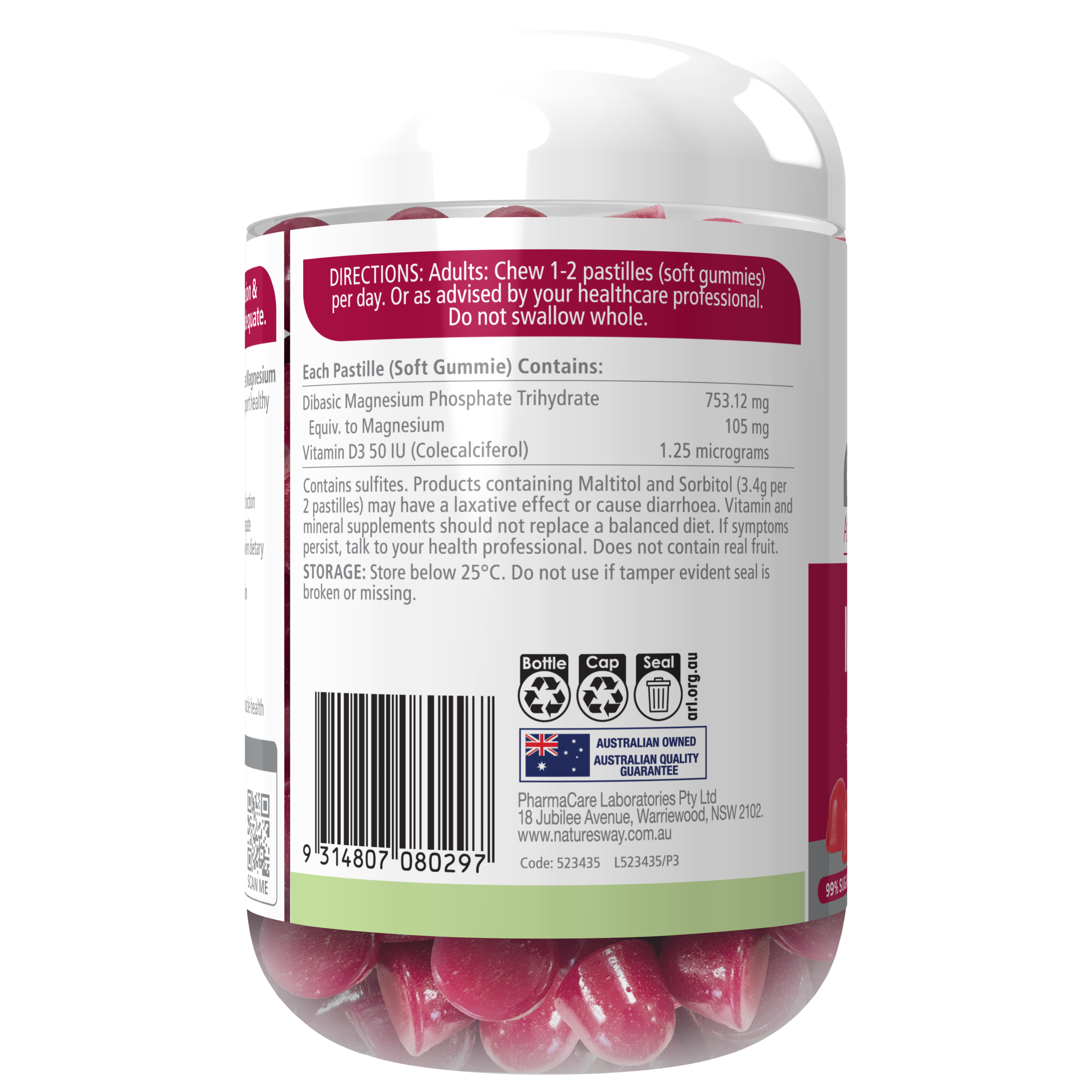 NATURES WAY EXTRA STRENGTH MAGNESIUM 60 GUMMIES - Image 3