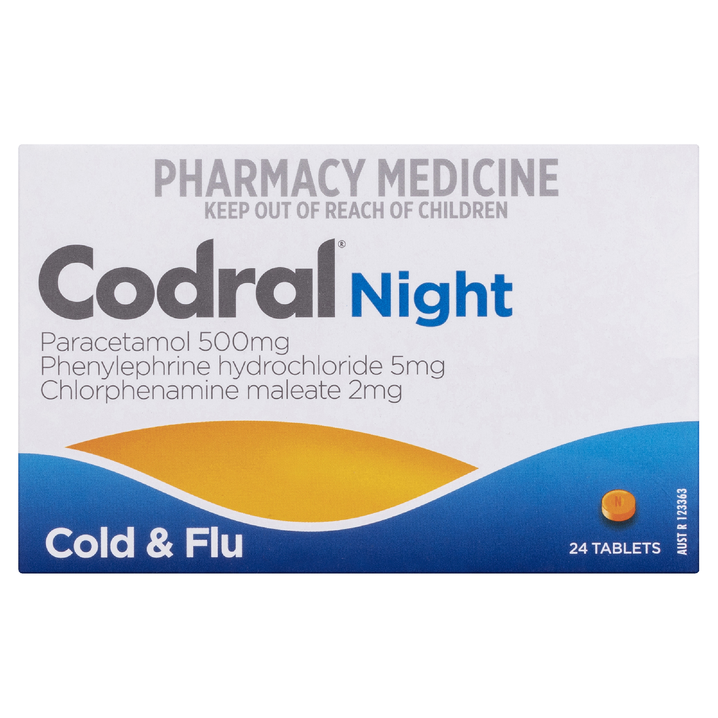 CODRAL NIGHTIME PE COLD&FLU 24 TABLETS - Image 2