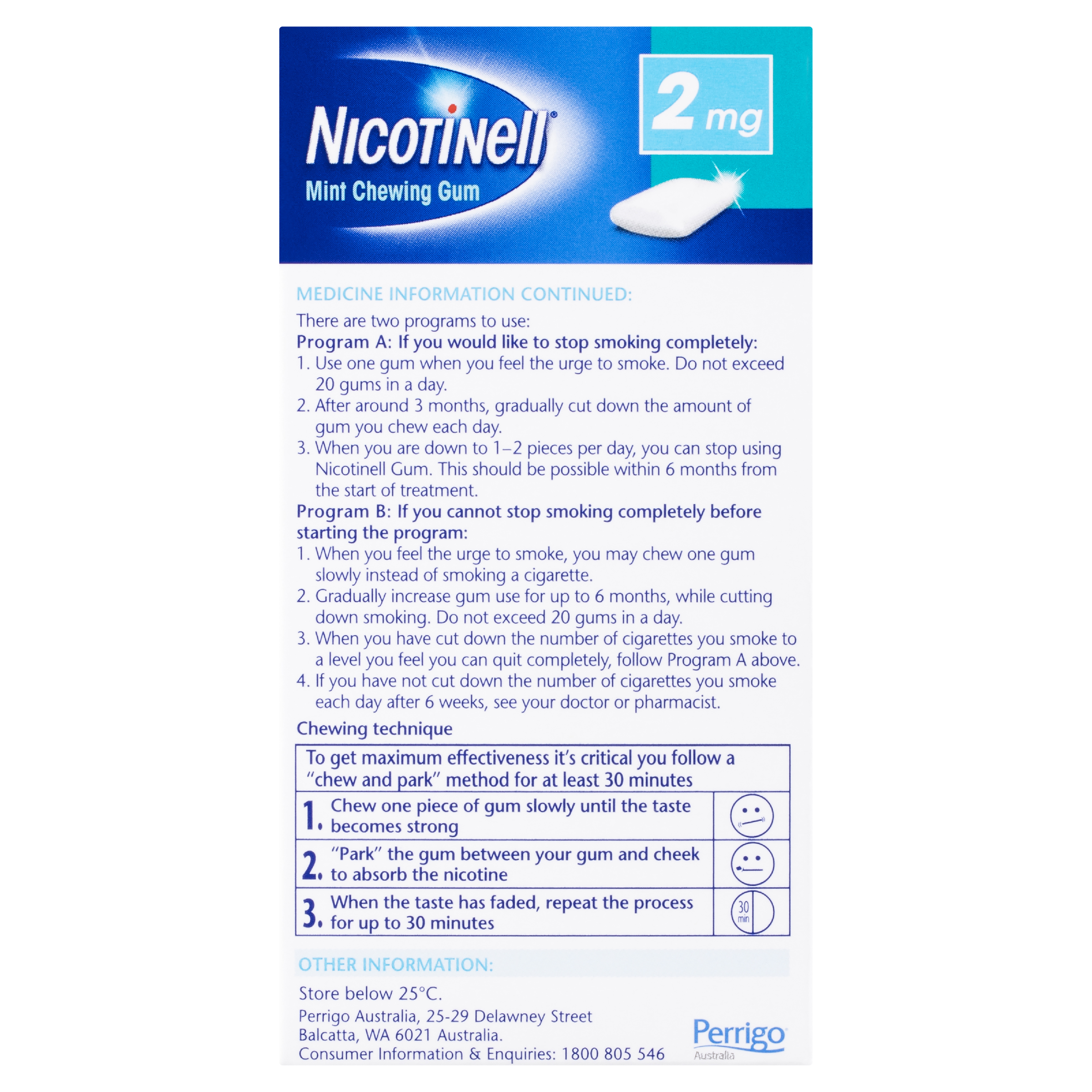 NICOTINELL MINT 2MG GUM 96 PACK - Image 4