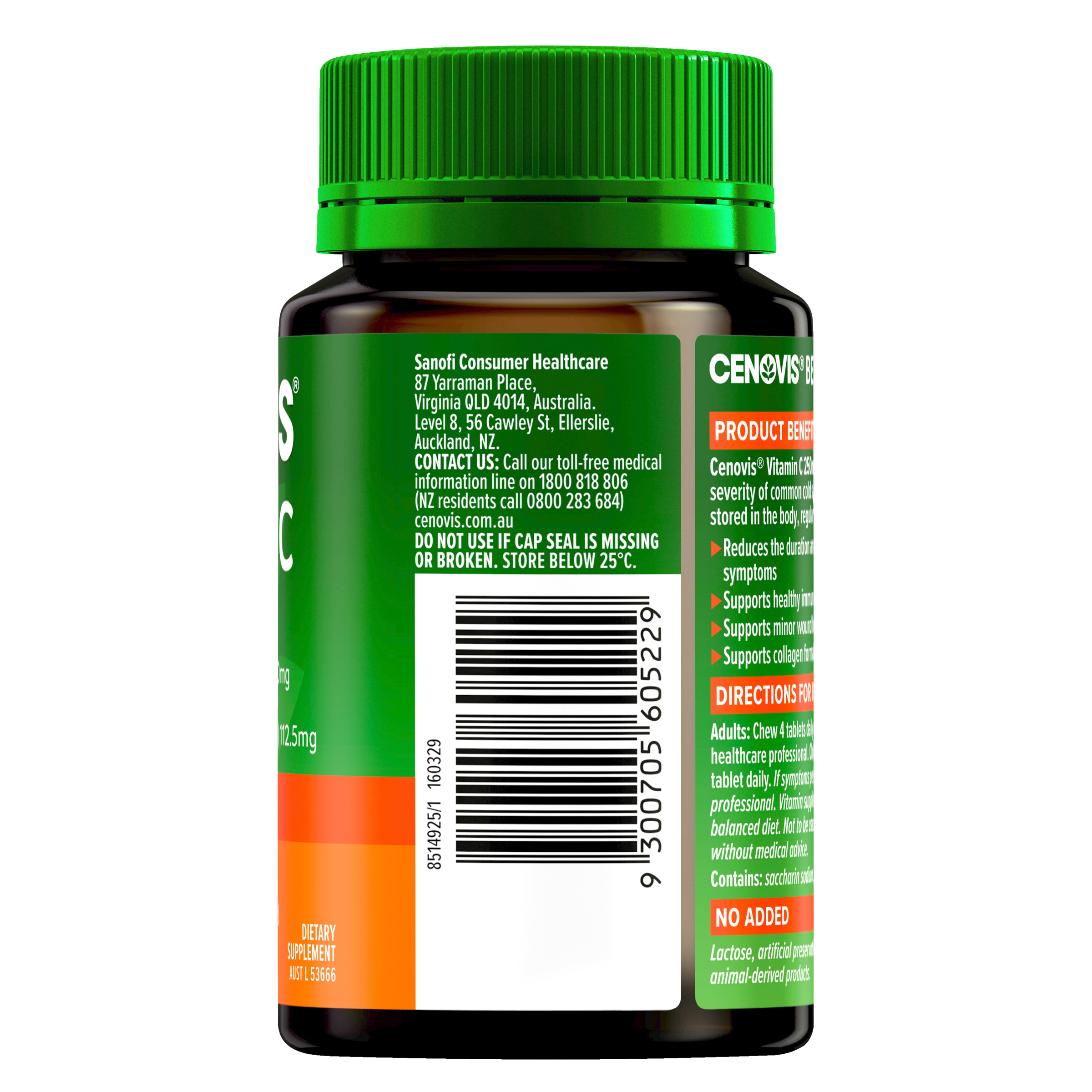 CENOVIS VITAMIN C 250MG 150 TABLETS - Image 4