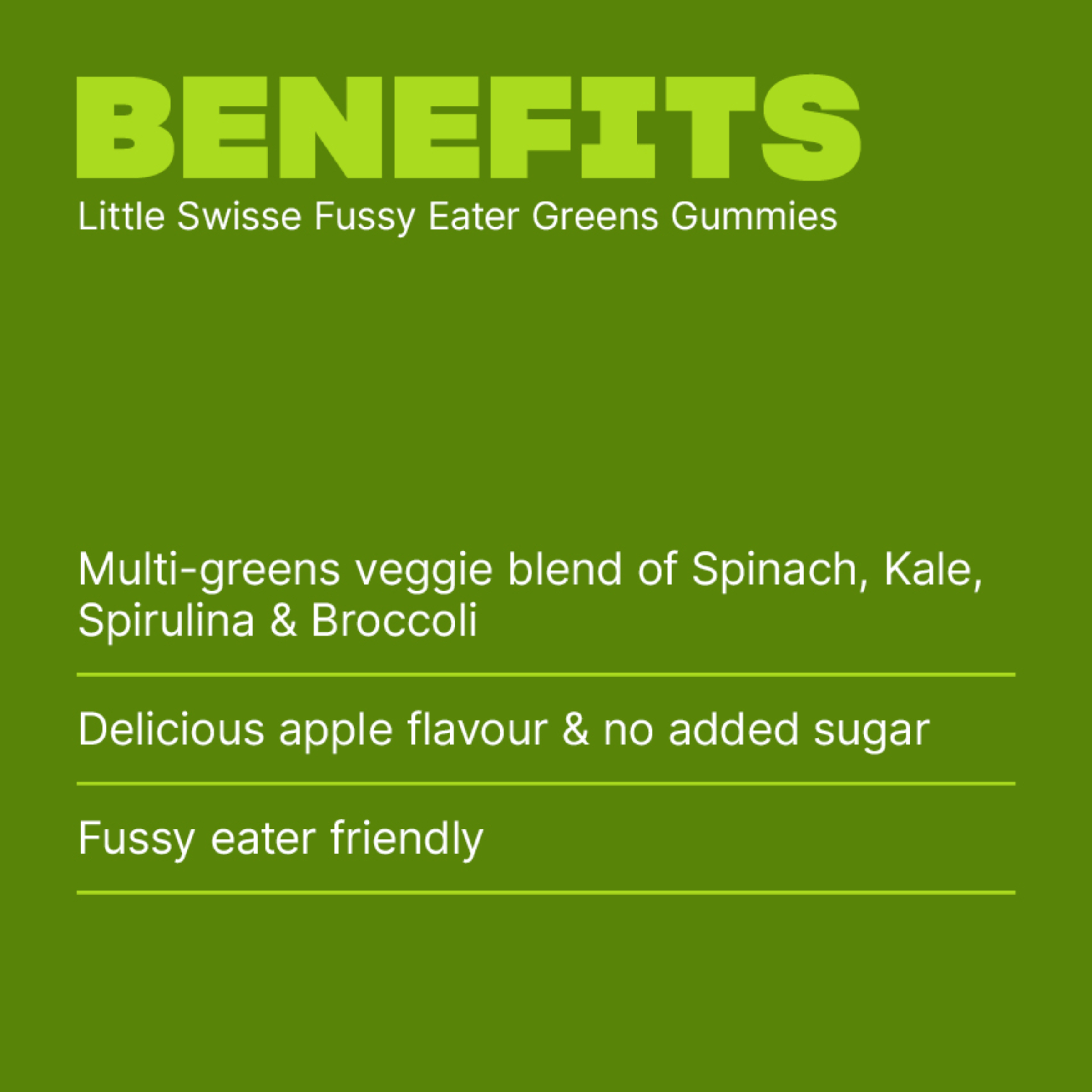 LITTLE SWISSE FUSSY EATER GREENS GUMMIES 40 PASTILLES - Image 4