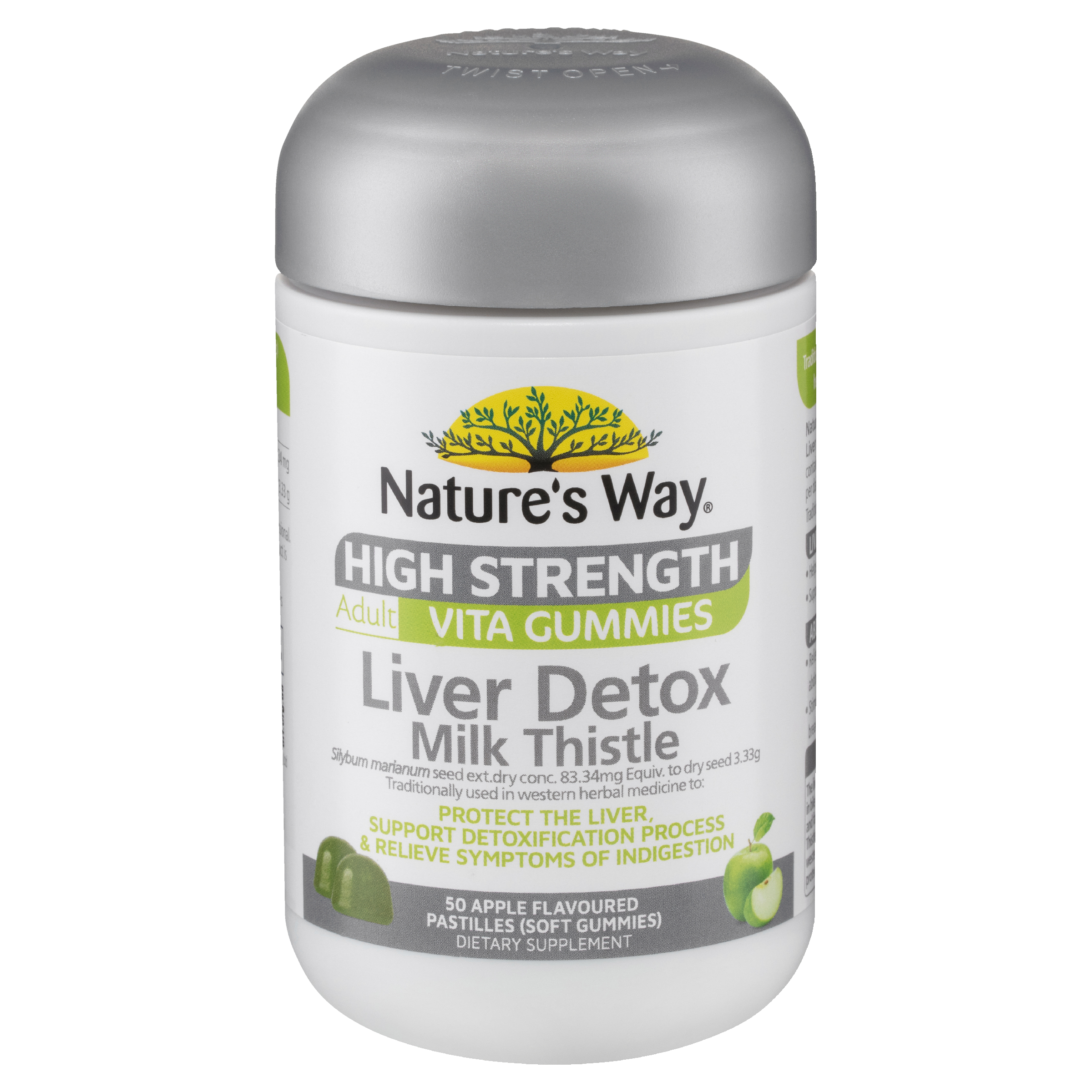 NATURES WAY ADULT VITA GUMMIES LIVER DETOX MILK THISTLE 50 TABLETS - Image 3