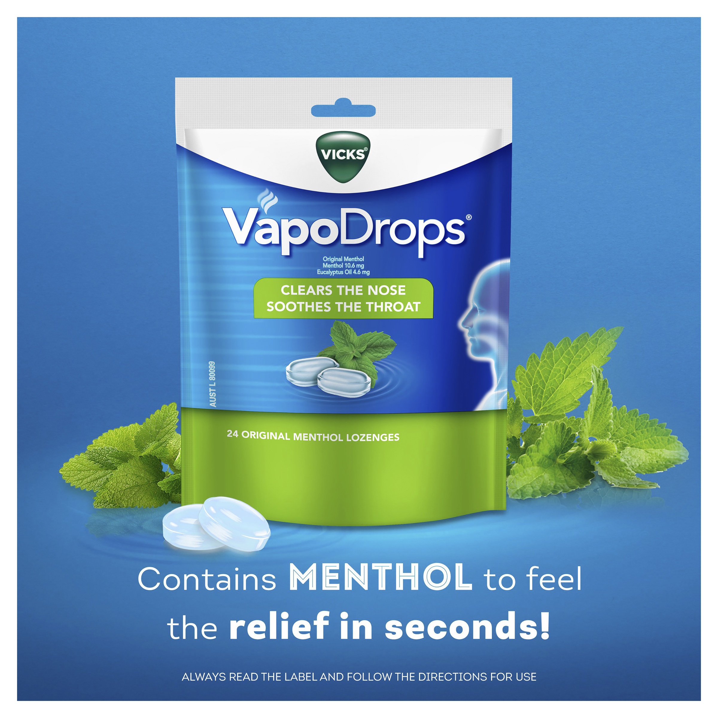 VICKS VAPODROPS ORIGINAL MENTHOL 24 PACK - Image 3