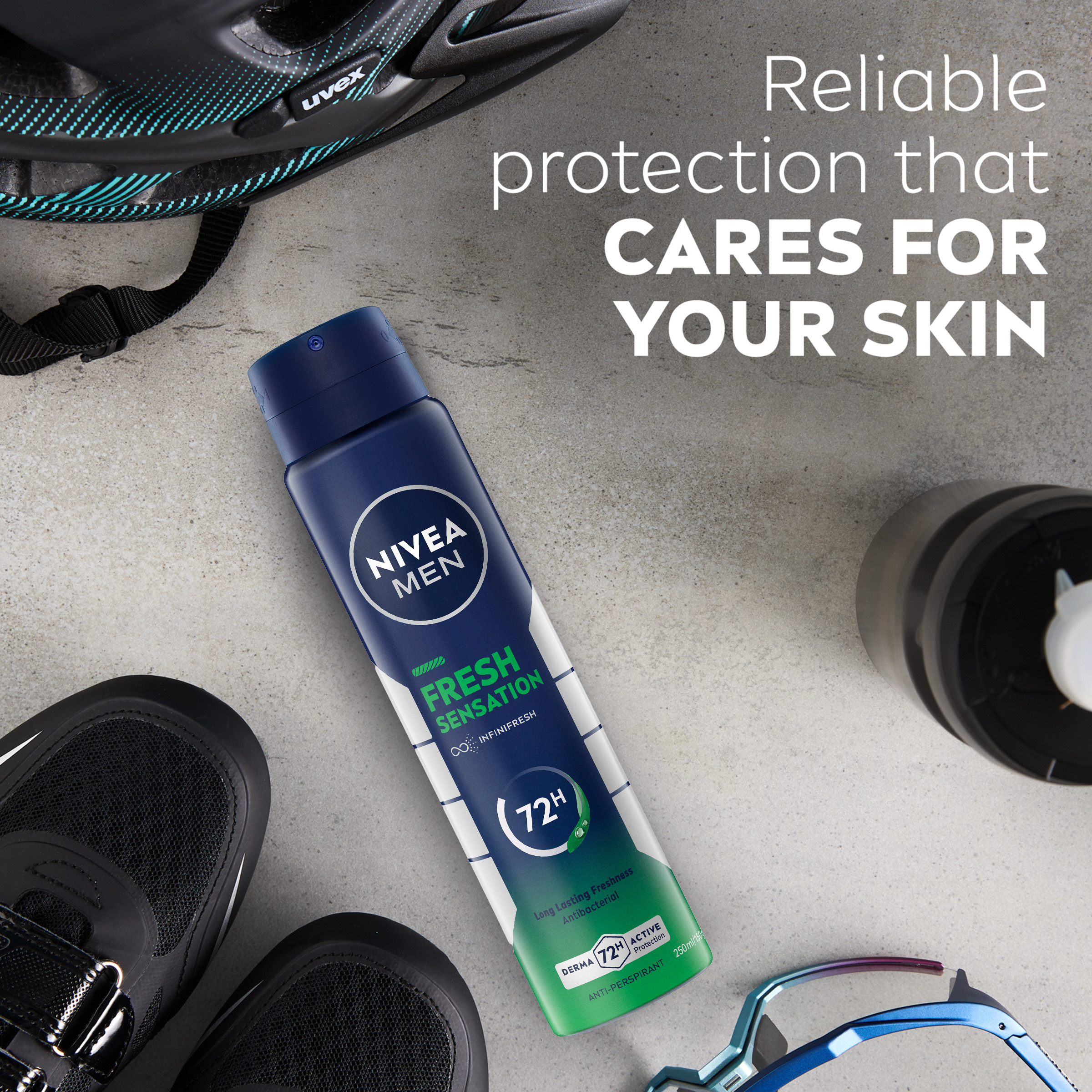 NIVEA MEN DEODORANT FRESH SENSATION 72HR 250ML - Image 6