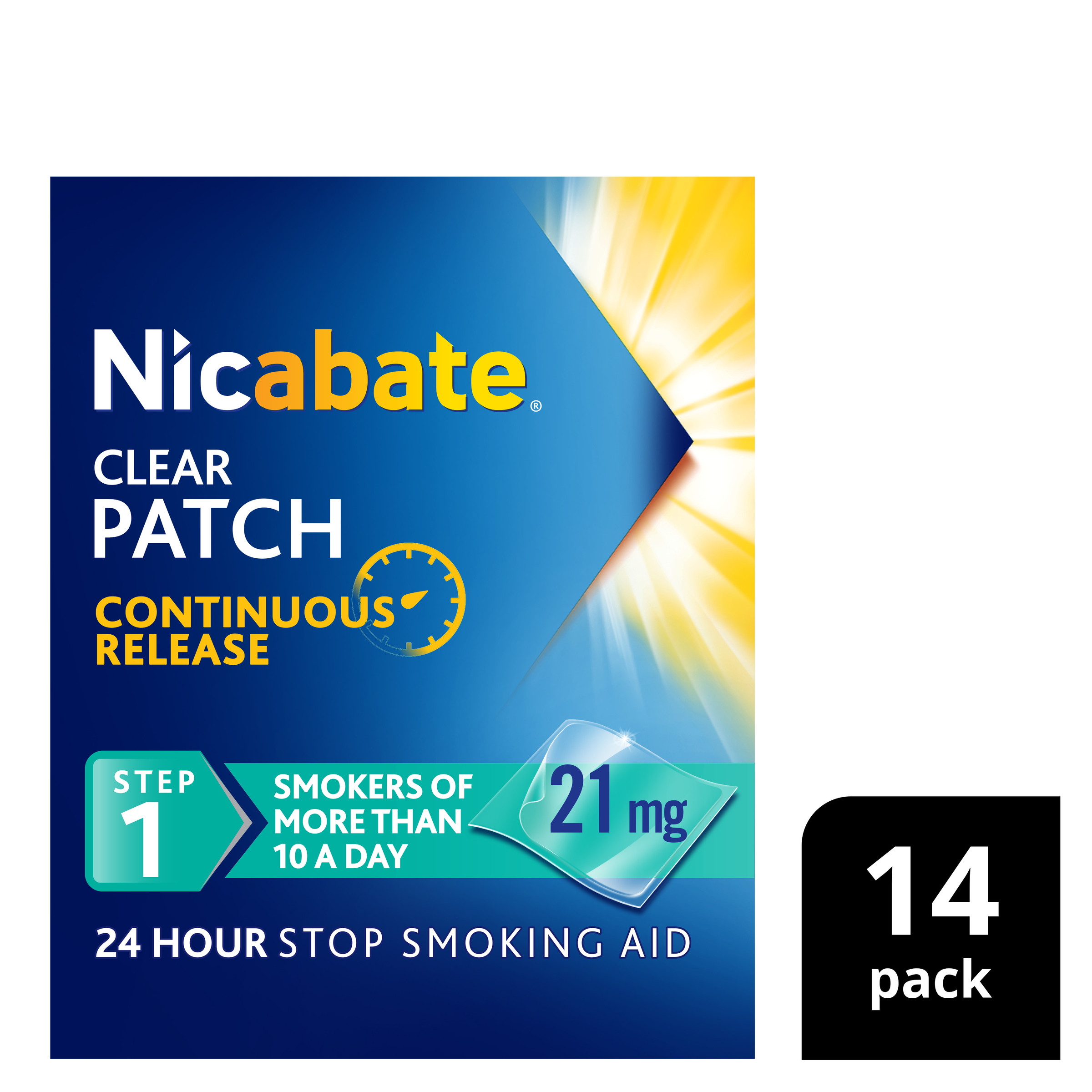 NICABATE STEP 1 21MG CLEAR PATCH 14 PACK - Image 9