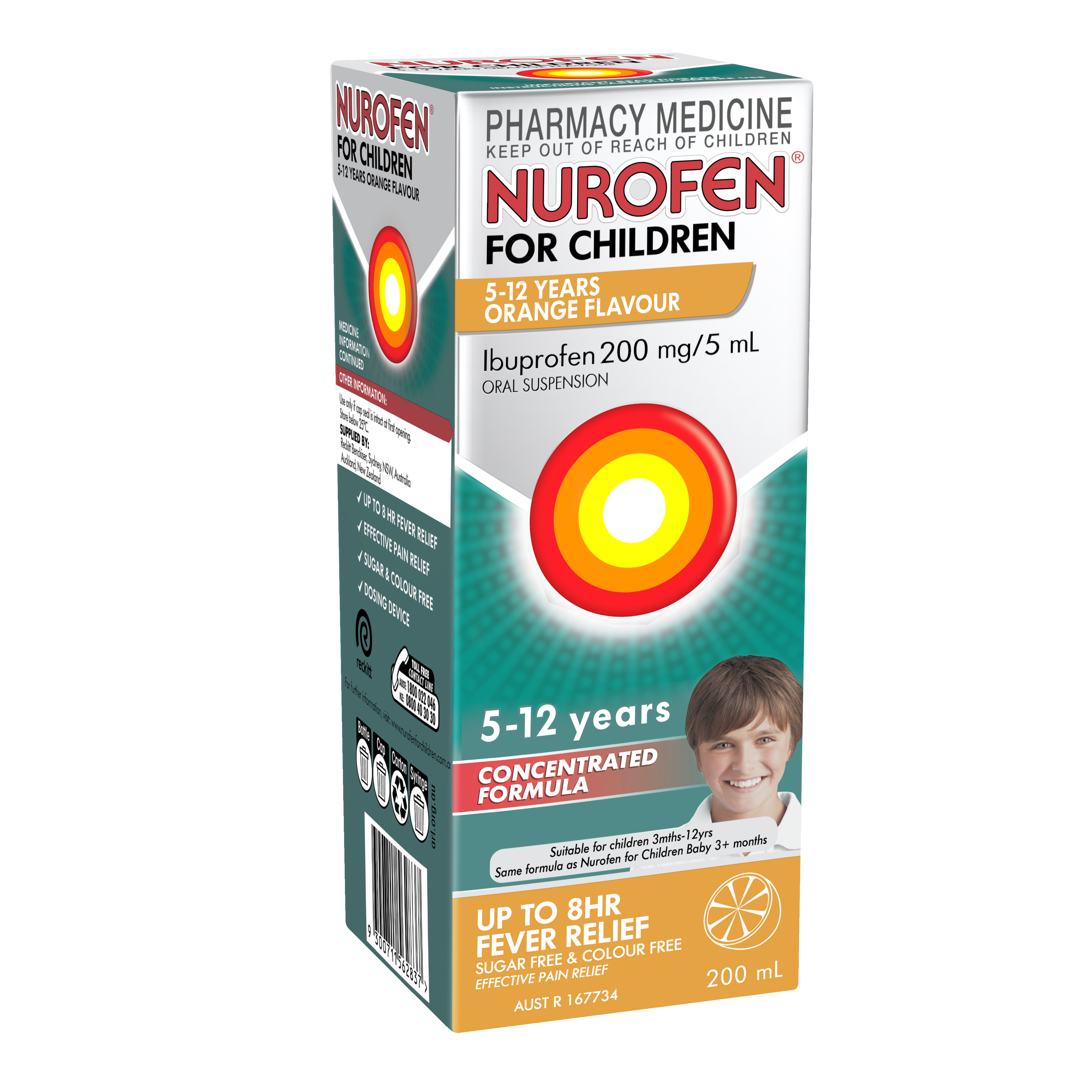 NUROFEN FOR CHILDREN 5 YEARS - 12 YEARS ORANGE 200ML
