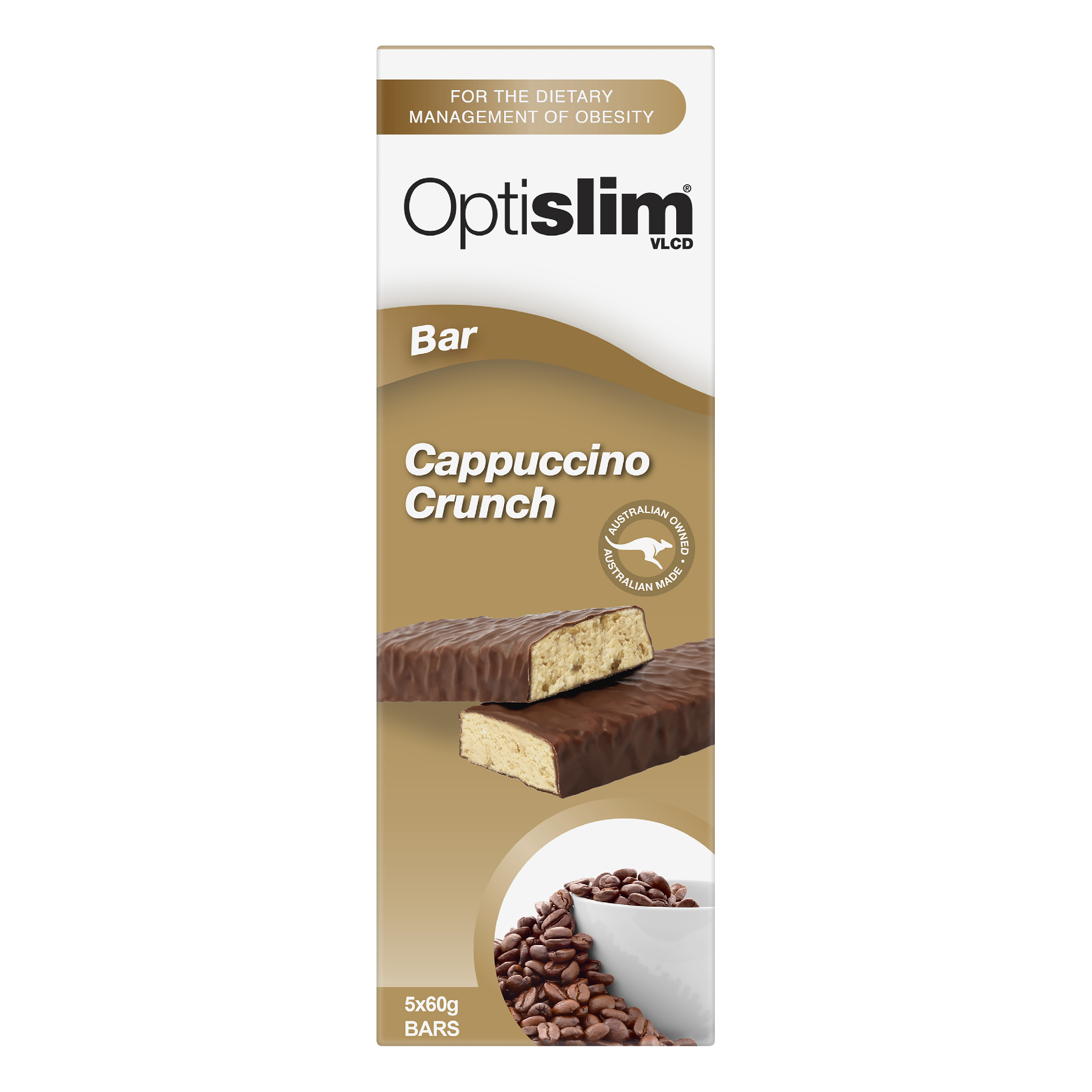 OPTISLIM VLCD BAR CAPPUCINO CRUNCH 60G 5 PACK - Image 6