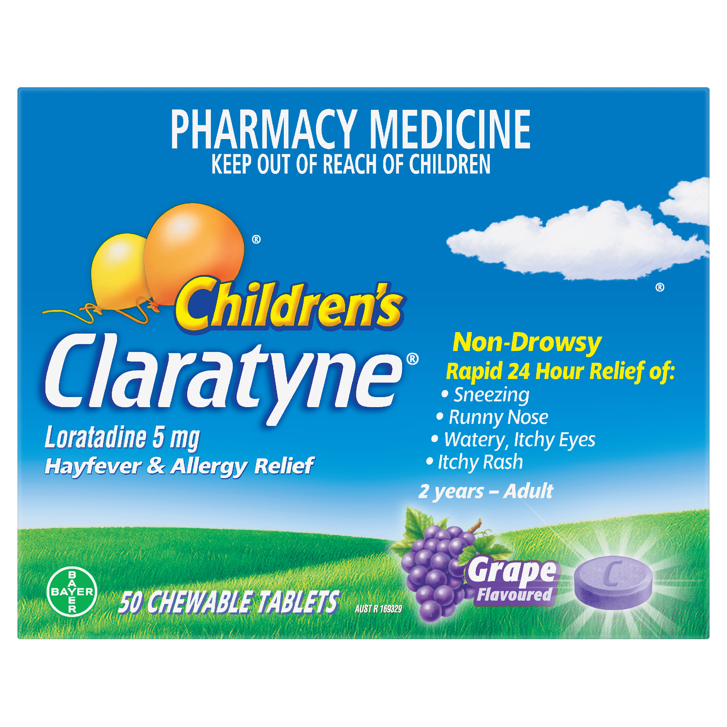CLARATYNE CHILDRENS GRAPE 50 CHEWABLE TABLETS - Image 2
