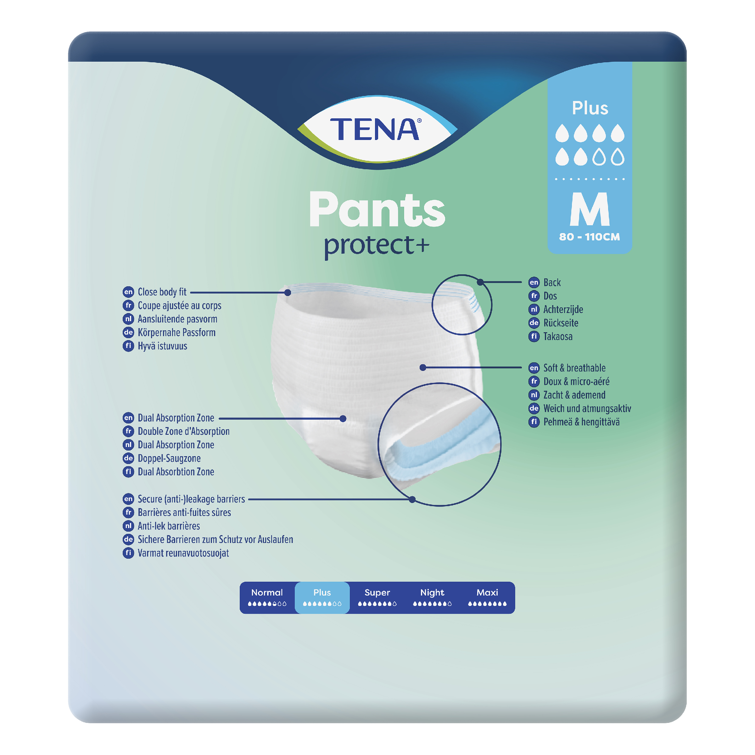 TENA PROSKIN PANTS PLUS UNI 6D MEDIUM 9 PACK - Image 4