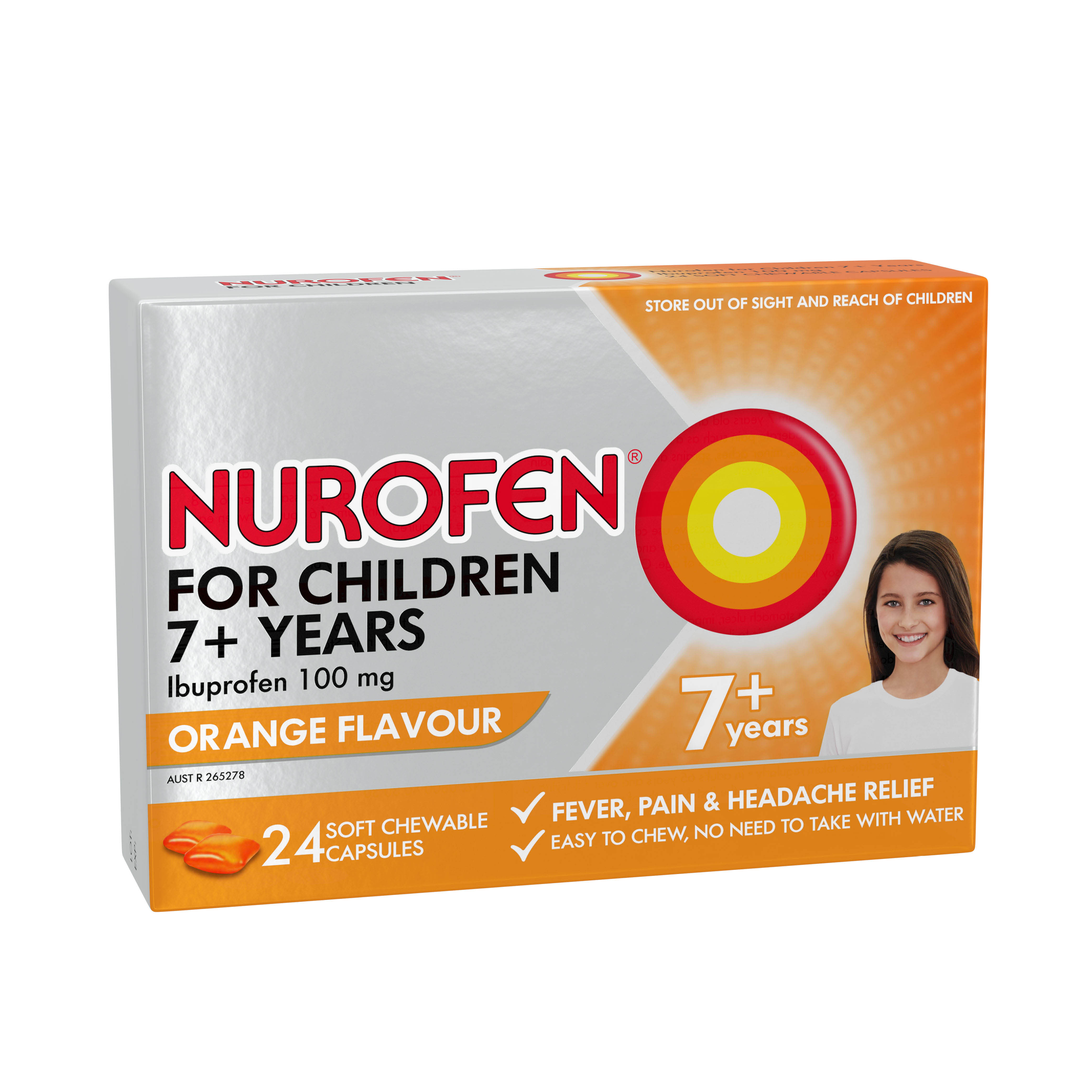 NUROFEN FOR CHILDREN 7+ ORANGE CHEWABLE 24 PACK - Image 3