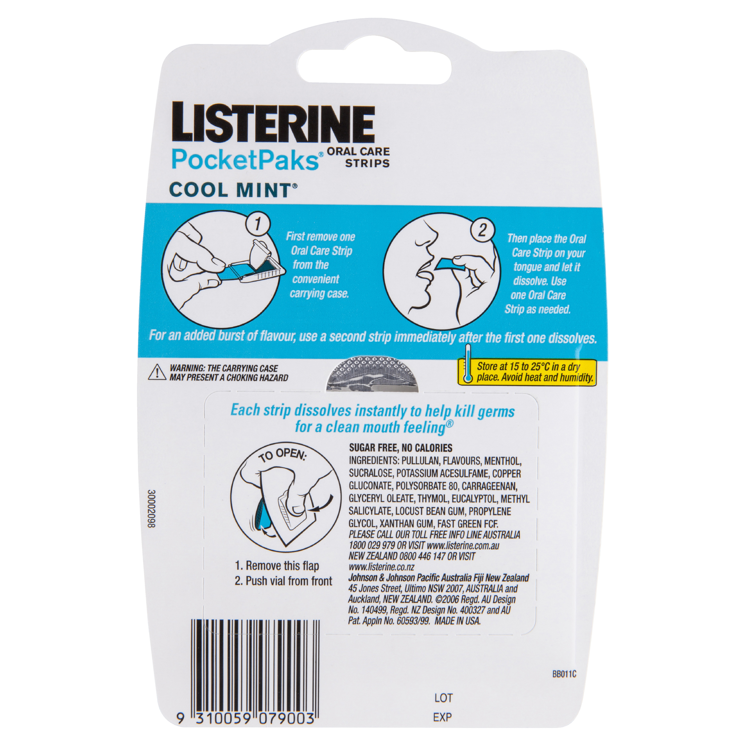 LISTERINE POCKETPAKS ORAL CARE STRIPS COOL MINT 72 PACK - Image 2