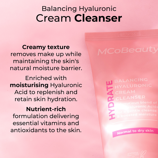 MCO BEAUTY HYDRATE BALANCING HYALURONIC CREAM CLEANSER 150ML - Image 3