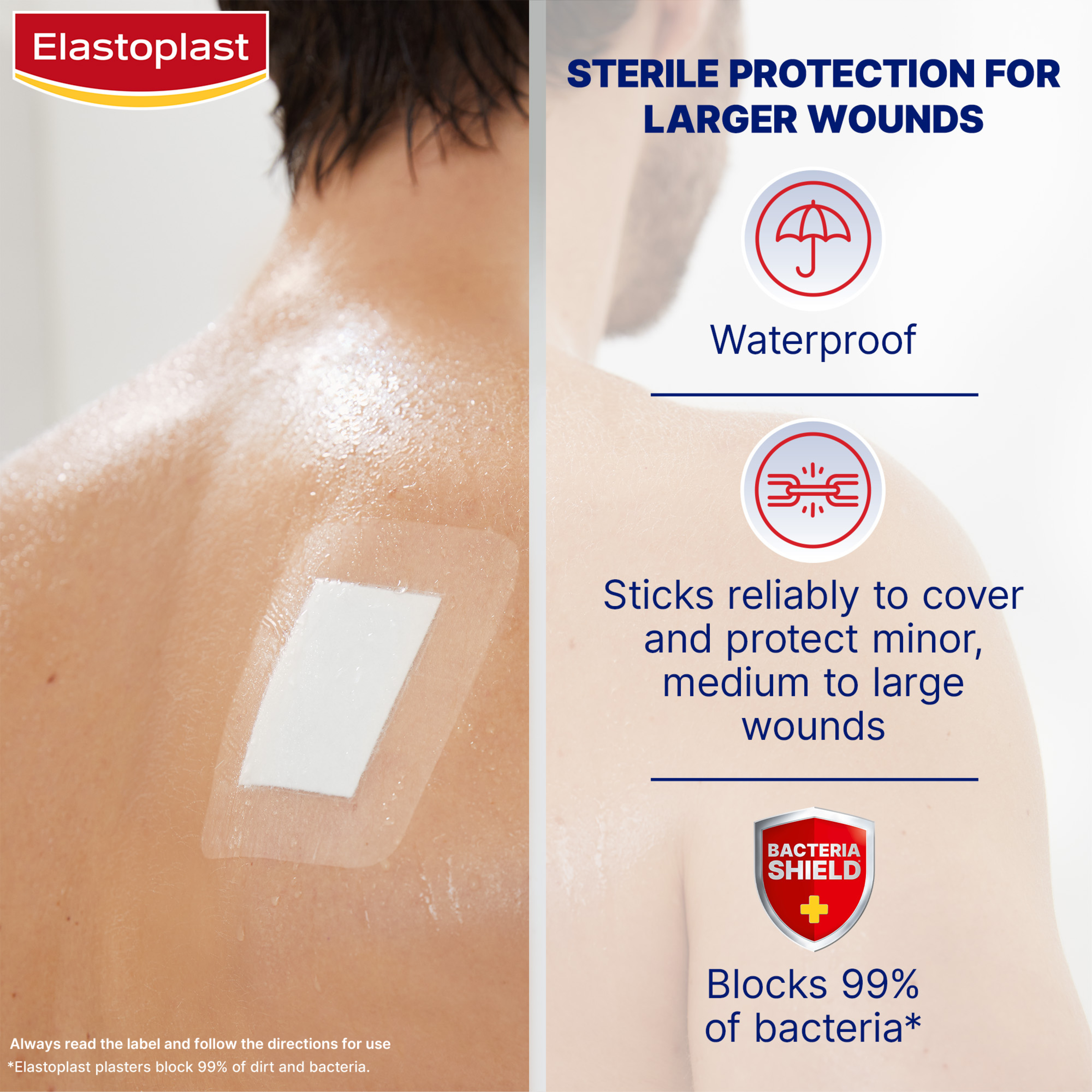 ELASTOPLAST WATERPROOF XXL DRESSING 8CM X 10CM 5 PACK - Image 4