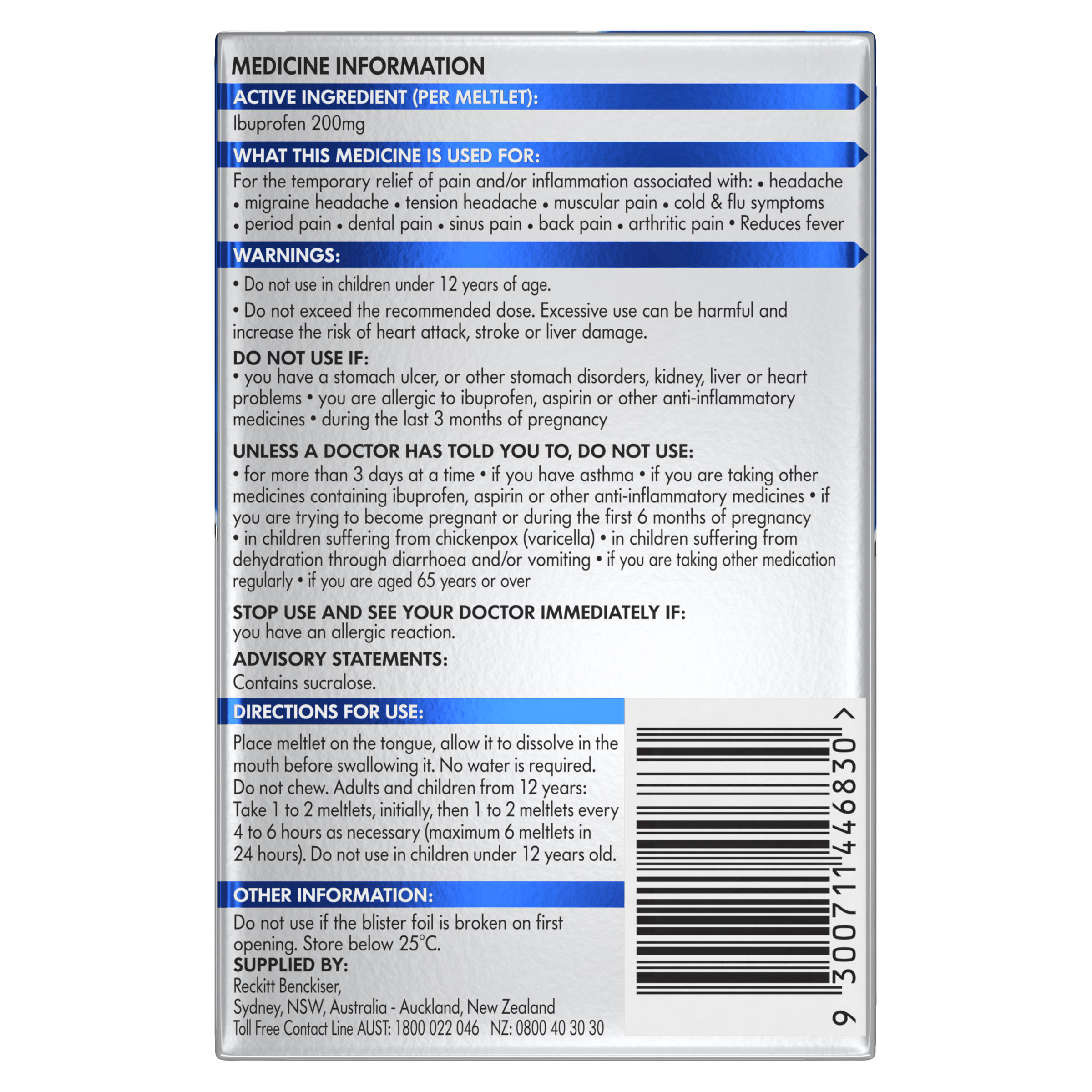 NUROFEN CITRUS 200MG 48 MELTLETS - Image 4
