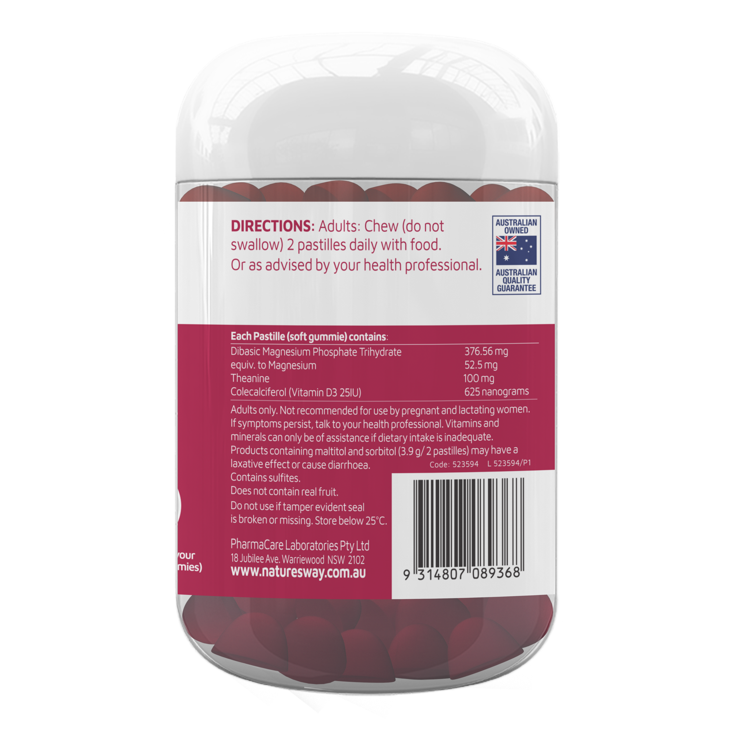 NATURES WAY MAGNESIUM GUMMIES WITH L-THEANINE 60 GUMMIES - Image 3