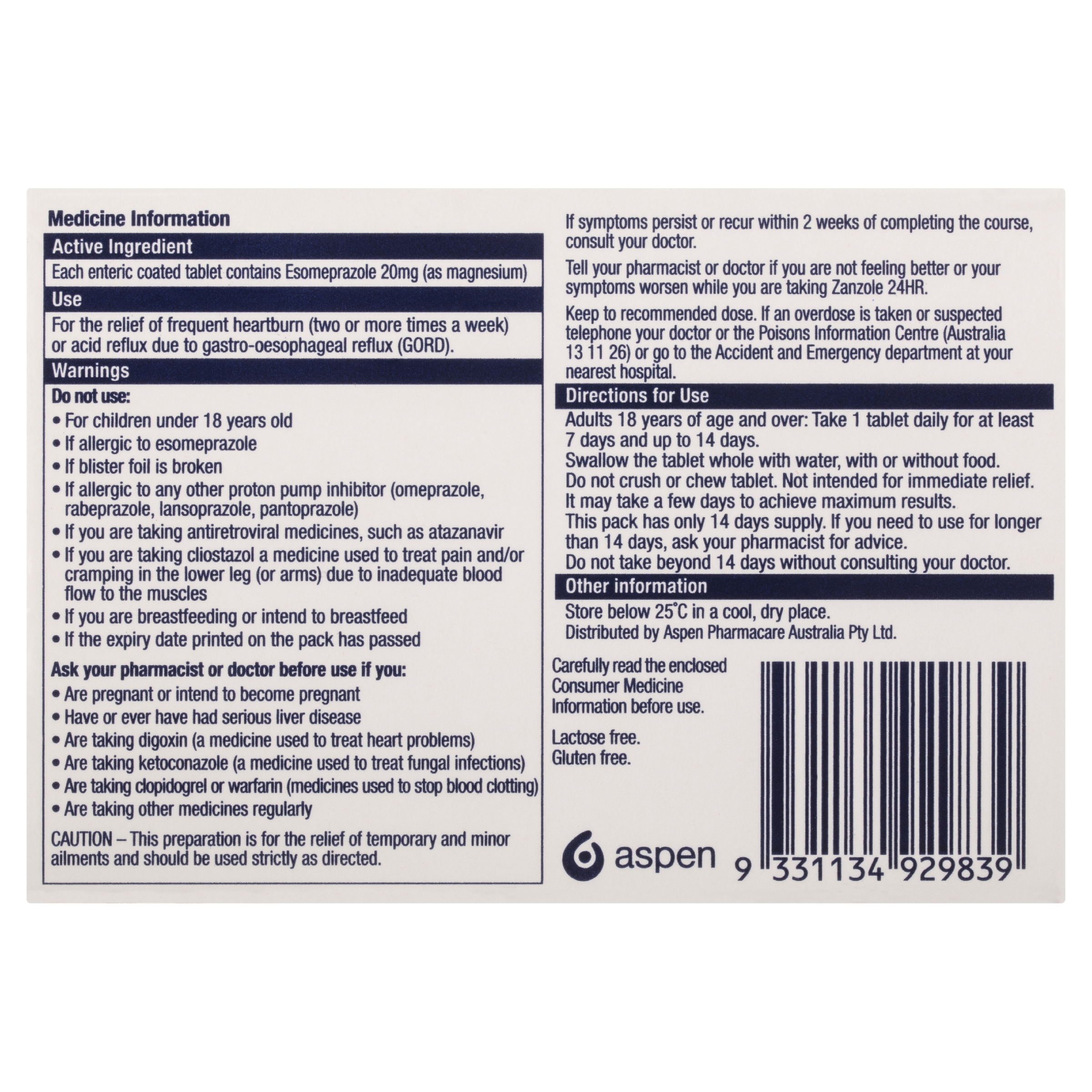 ZANZOLE 24HR 20MG 14 TABLETS - Image 4