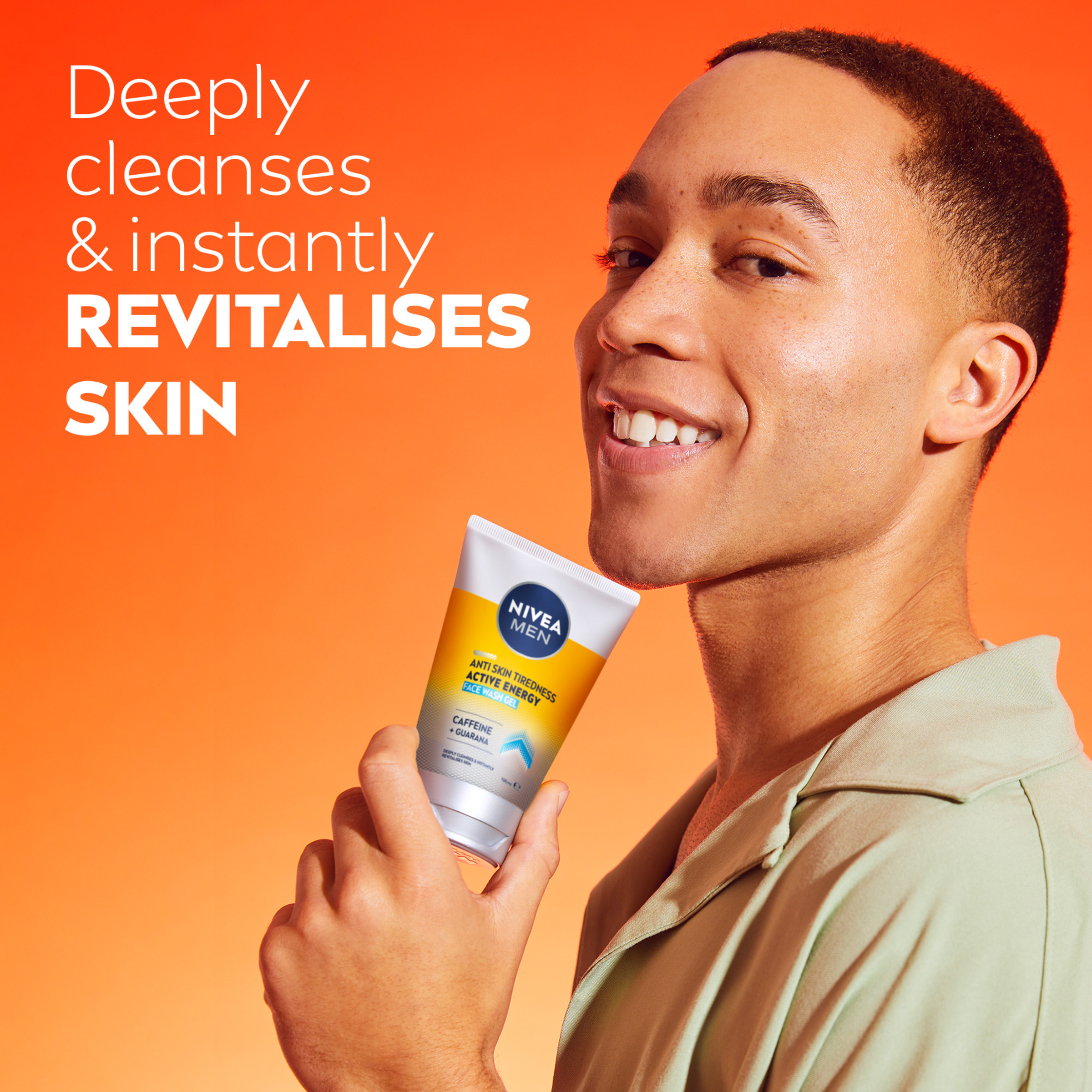 NIVEA MEN ACTIVE ENERGY FACE WASH 100ML - Image 4