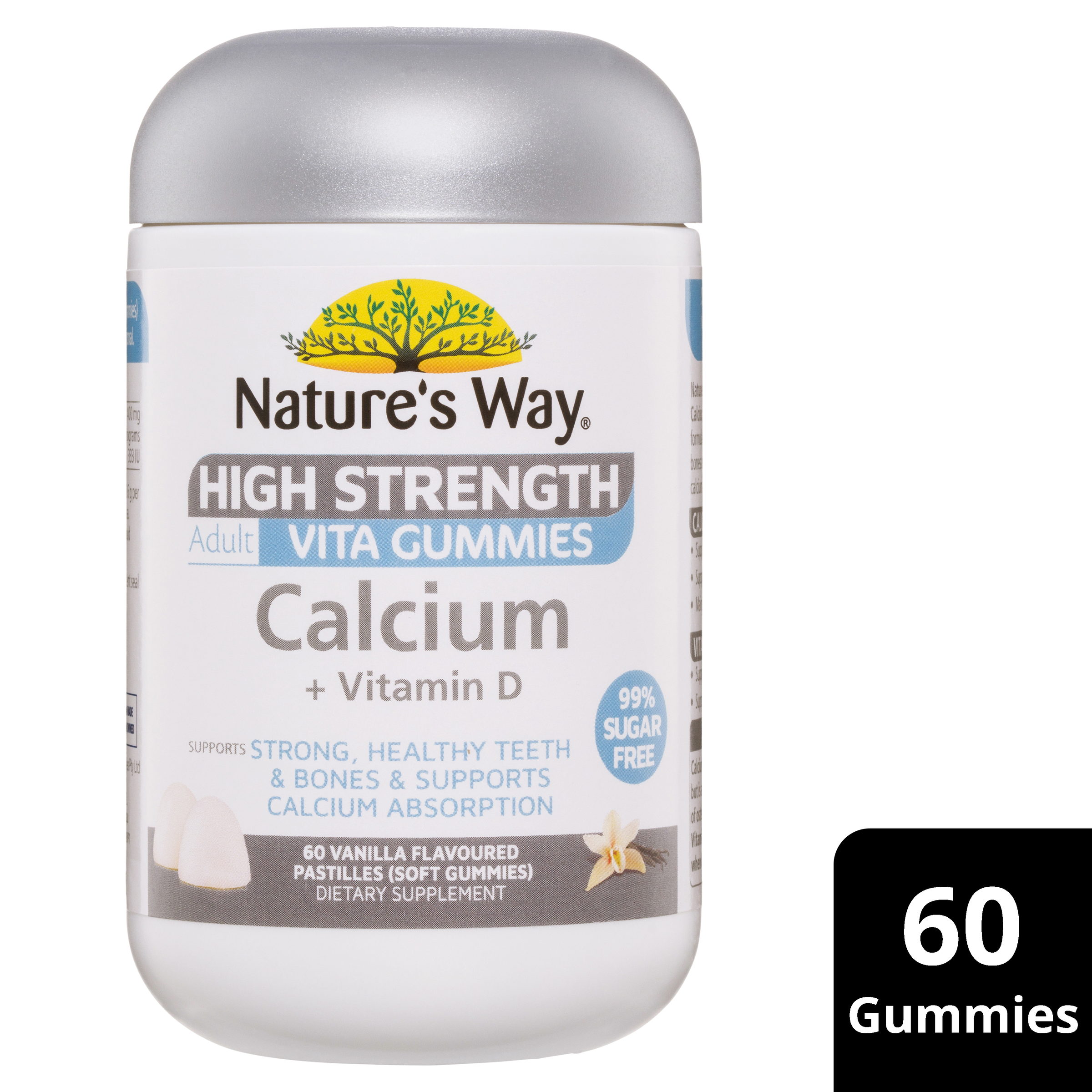 NATURES WAY HIGH STRENGTH CALCIUM + VITAMIN D GUMMIES 60 - Image 8