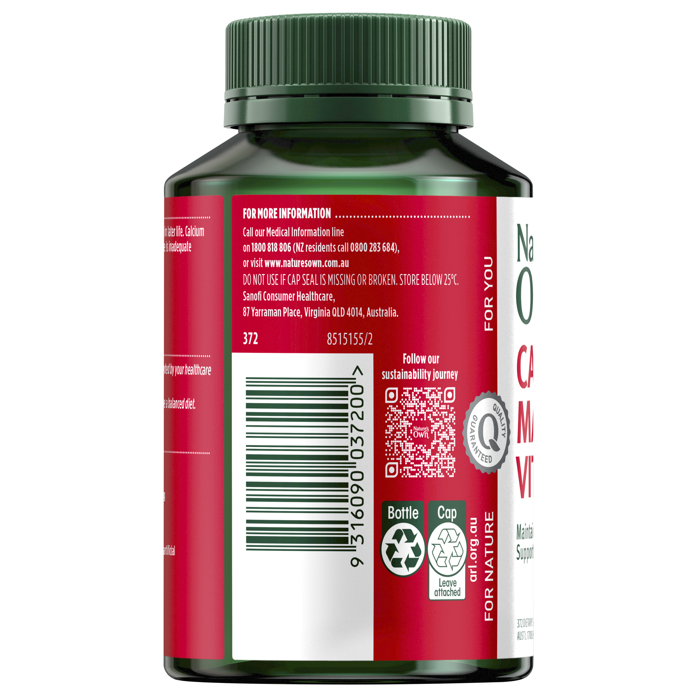 NATURES OWN CALCIUM MAGNESIUM & VITAMIN D3 120 TABLETS - Image 4