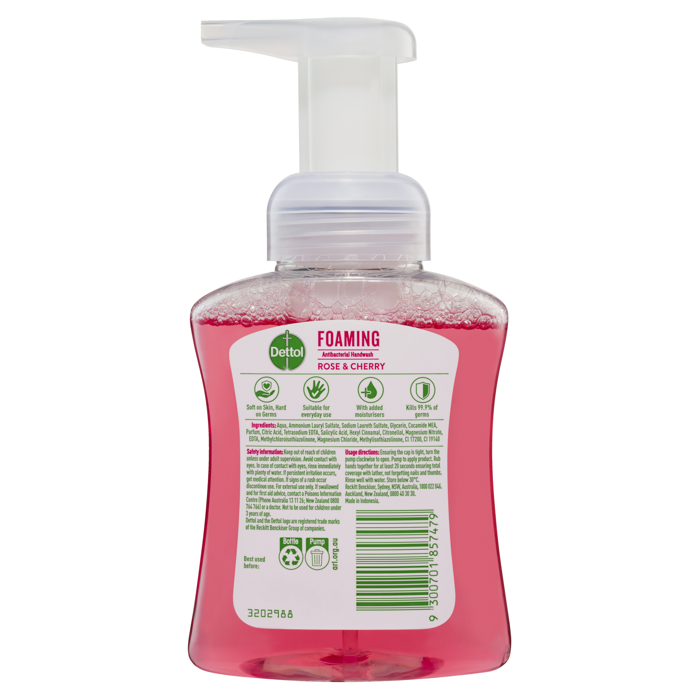 DETTOL SOFT ON SKIN FOAM HAND WASH ROSE & CHERRY IN BLOOM 250ML - Image 2