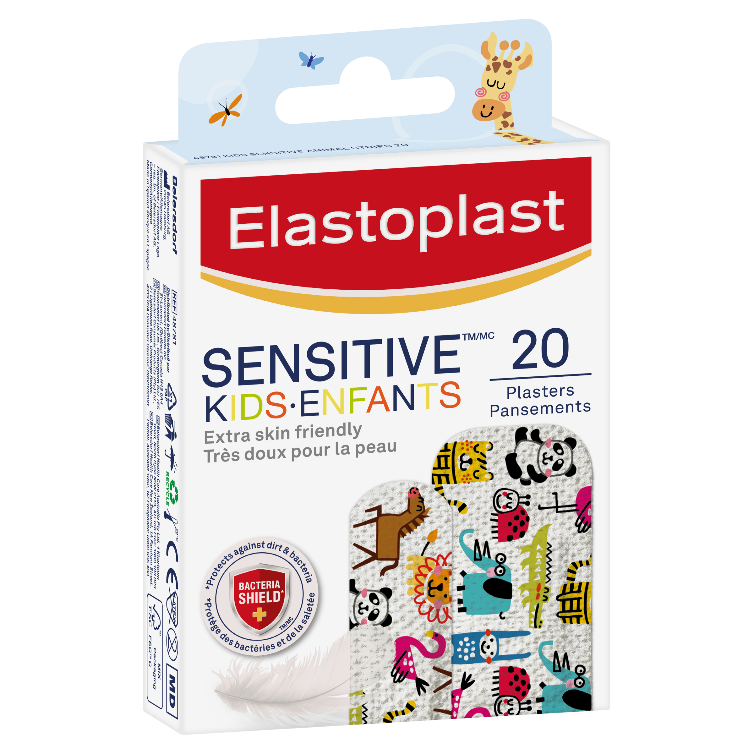 ELASTOPLAST KIDS SENSITIVE STRIPS ANIMALS 20 PACK - Image 8