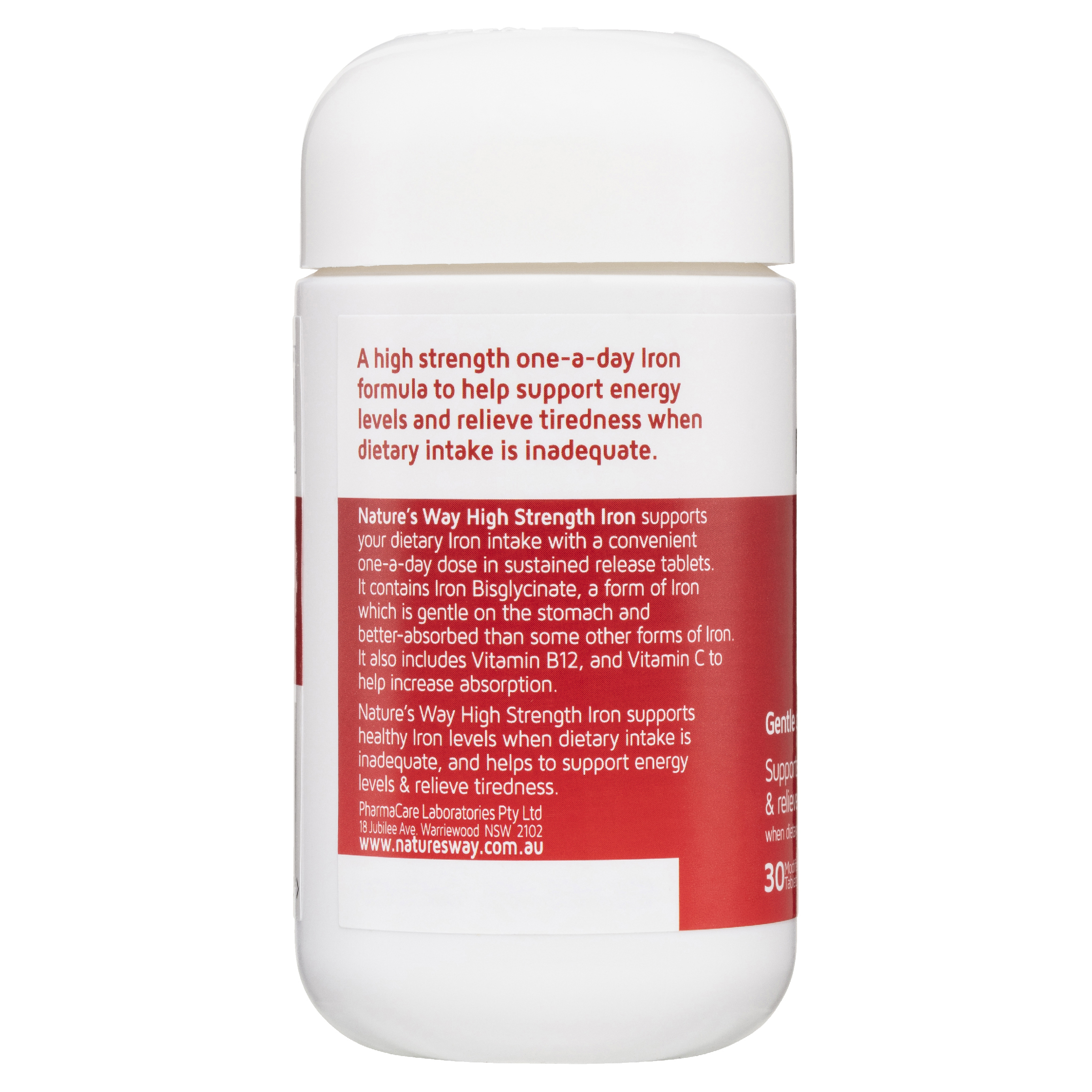 NATURES WAY HIGH STRENGTH IRON 30 TABLETS - Image 3