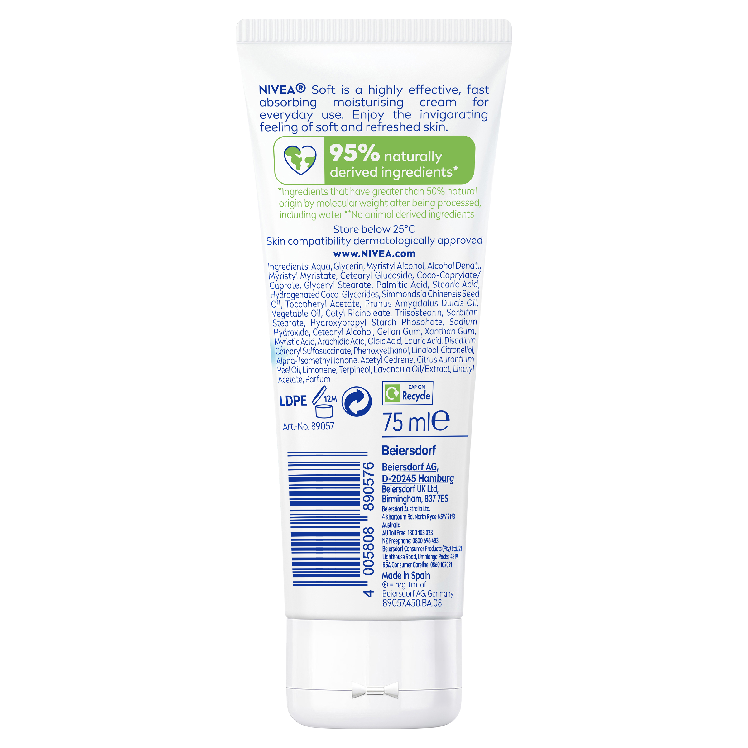 NIVEA SOFT MOISTURISING CREAM 75ML - Image 2