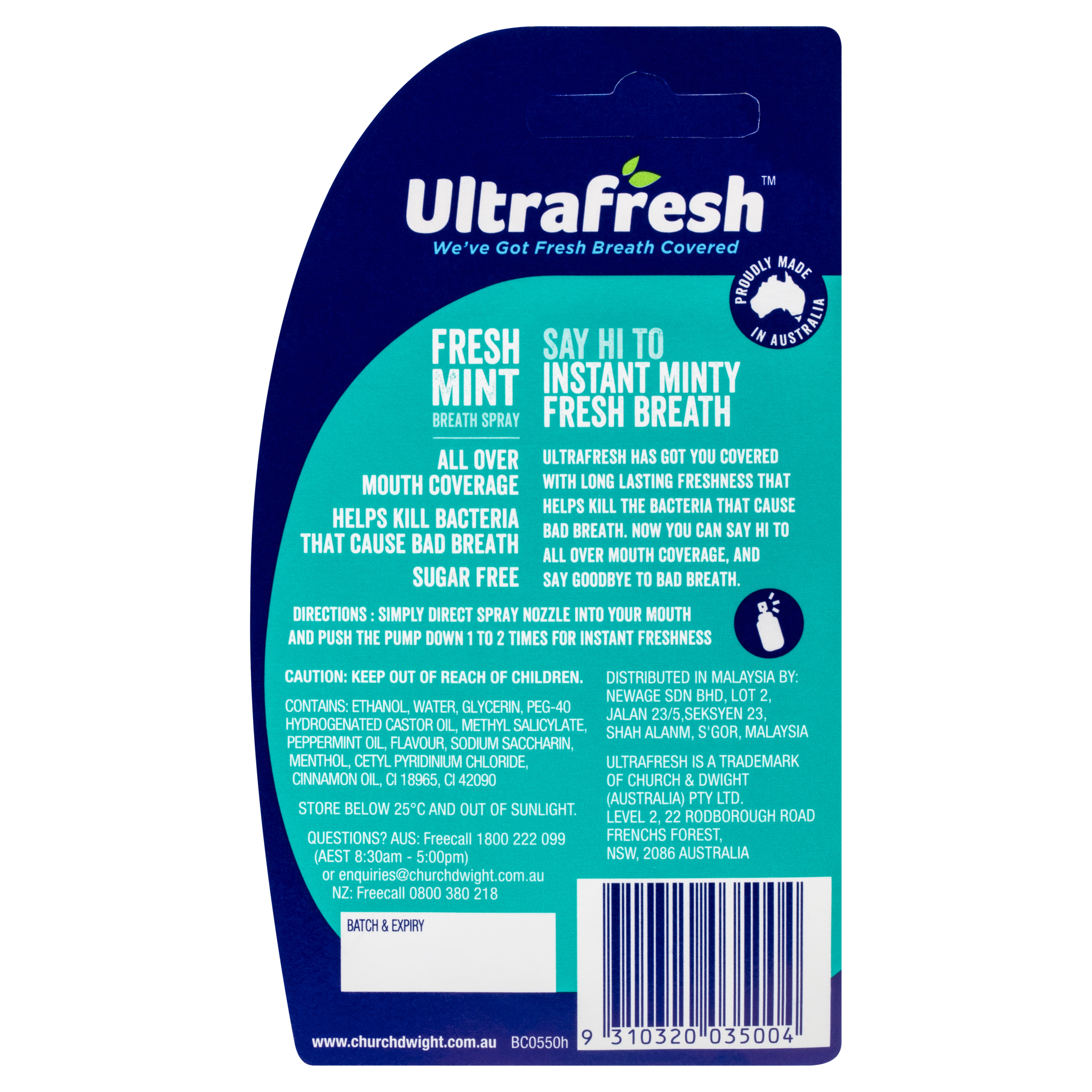 ULTRAFRESH BREATH SPRAY FRESH MINT 12ML - Image 2