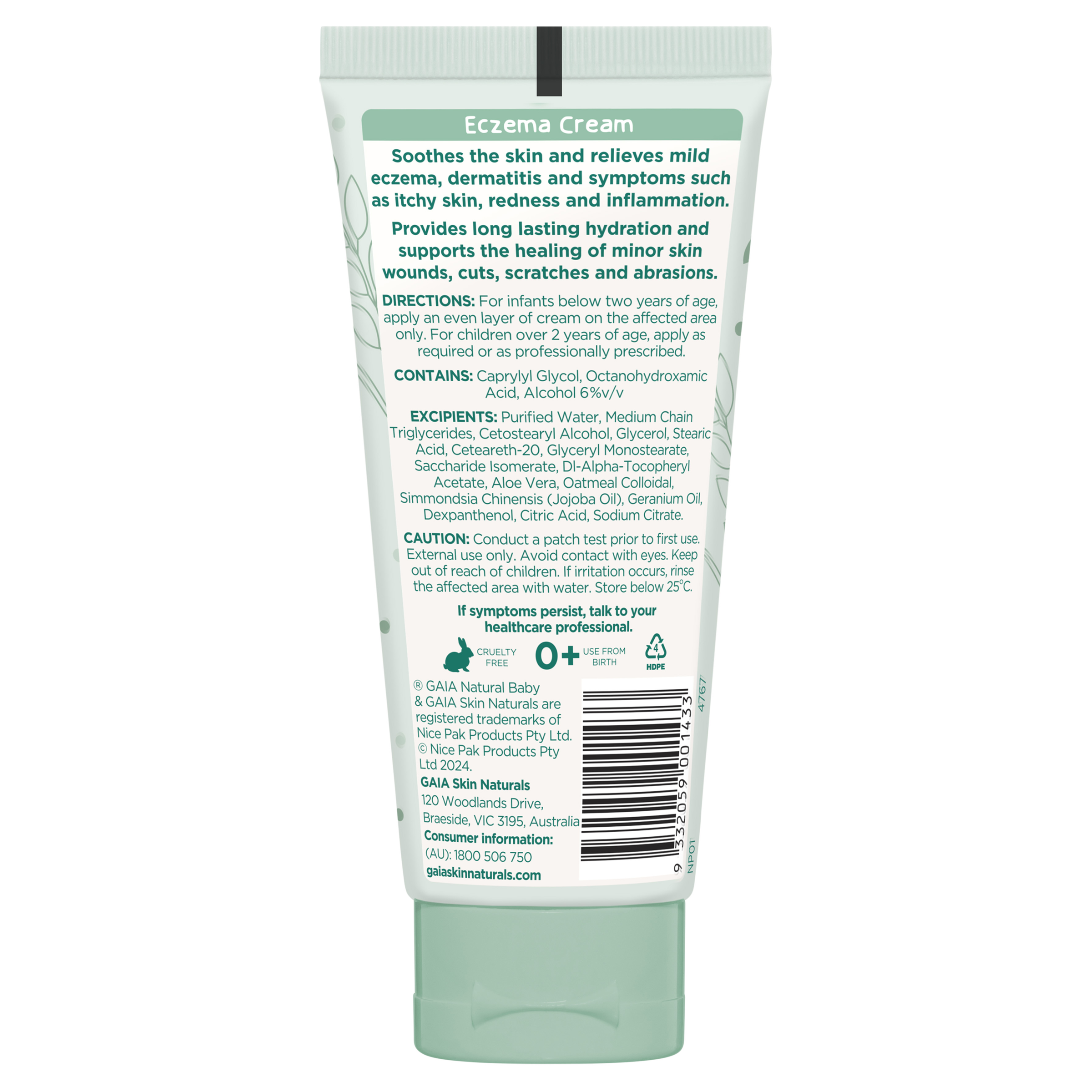 GAIA NATURAL BABY ECZEMA CREAM 100G - Image 2