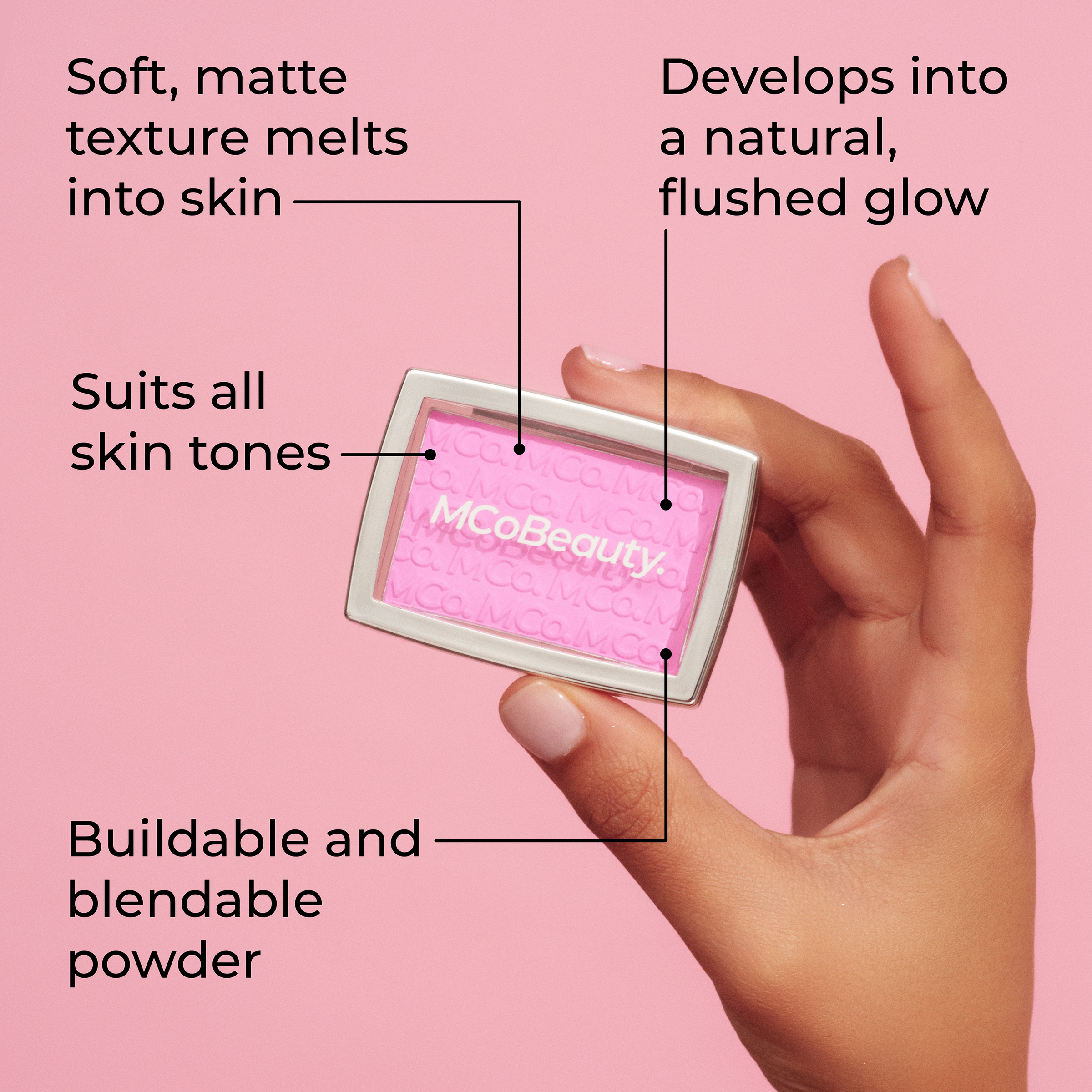 MCO BEAUTY GLOW UP PH POWDER BLUSH ROSY PINK 4.4G - Image 2