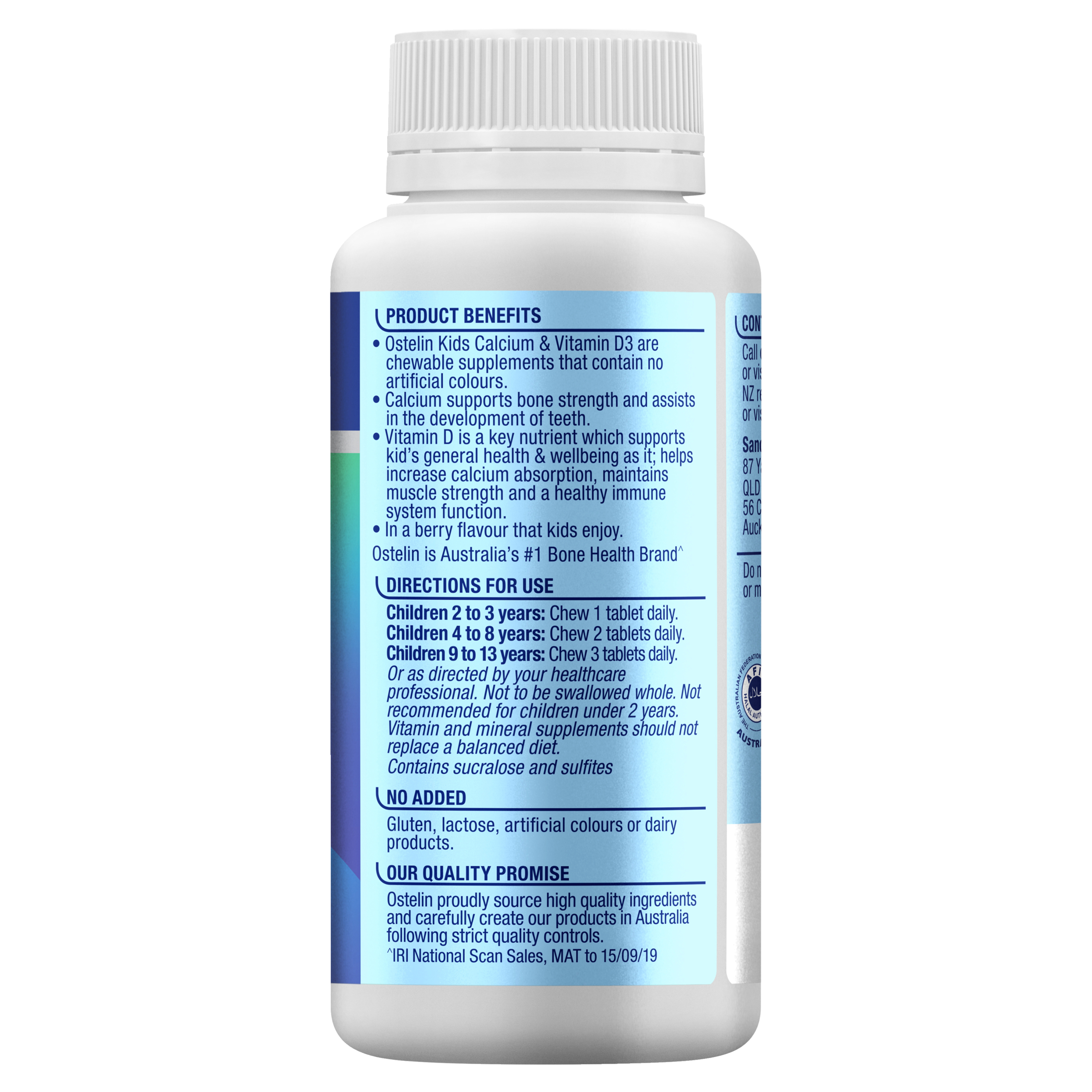 OSTELIN KIDS CALCIUM & VITAMIN D3 CHEWABLE 90 TABLETS - Image 4
